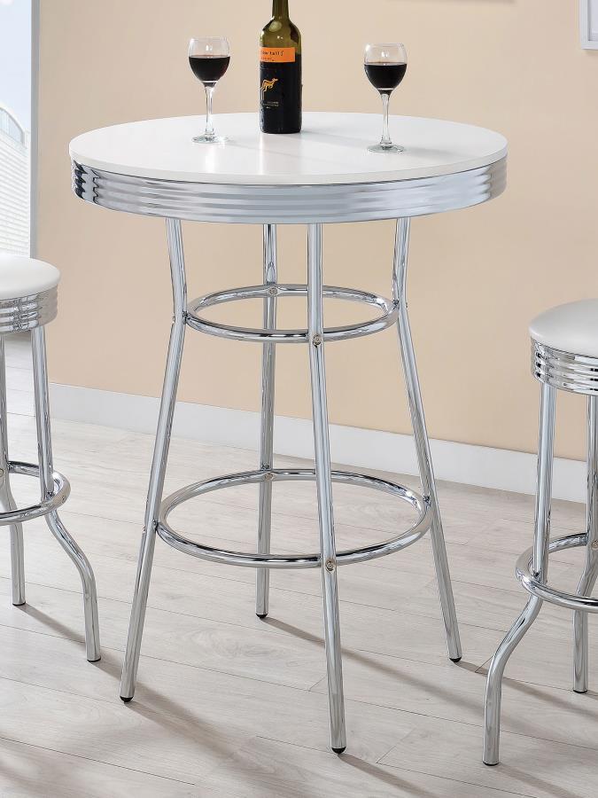 Retro - Round 30" 1950's Bistro Pub Height Bar Table CoasterEveryday