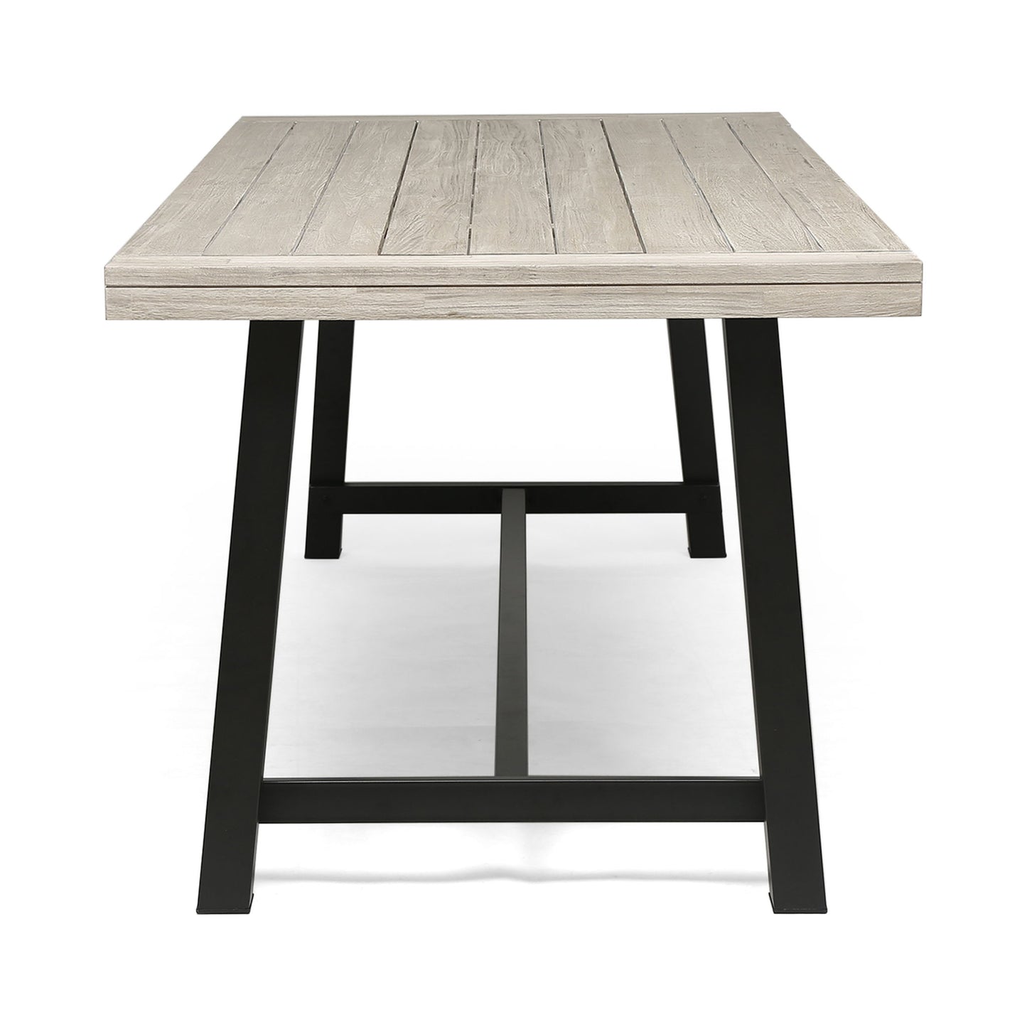 Equilibrium - Outdoor Dining Table With Wooden Frame And Slat Top Noble House