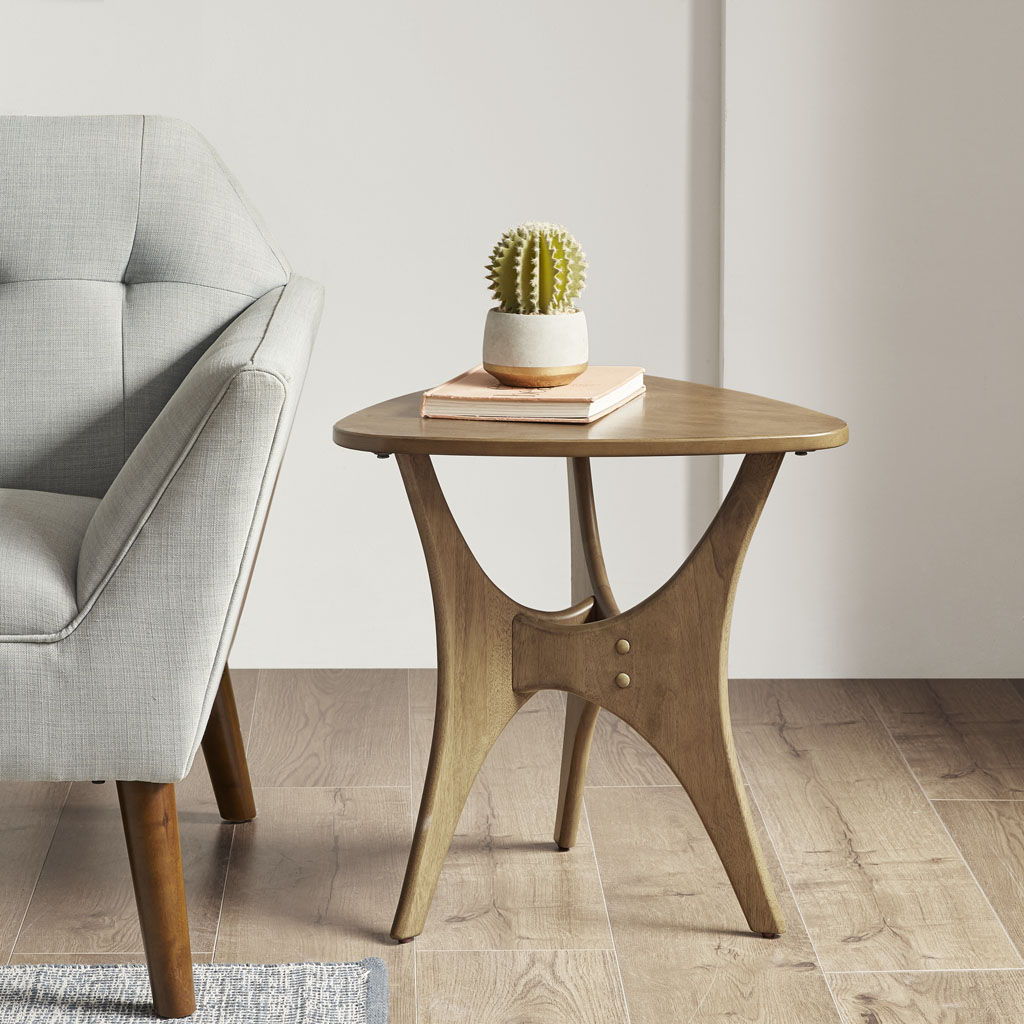 Blaze - Triangle Side Table - Light Brown INK+IVY