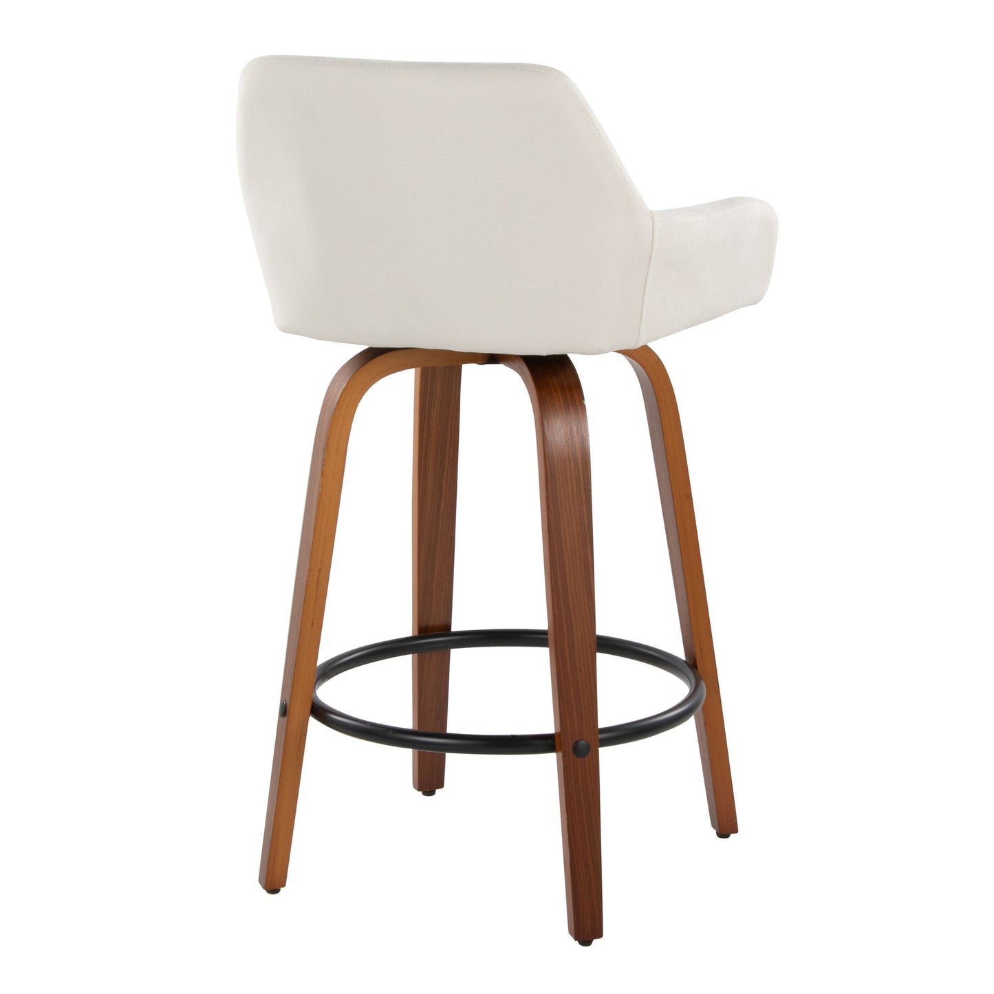 Daniella - Contemporary Fixed Height Counter Stool With Swivel With Round Footrest (Set of 2) Lumi Source