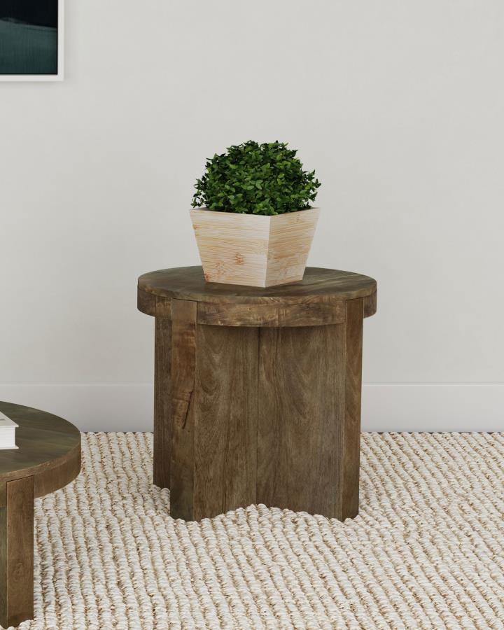 Kinkaid - Round Solid Mango Wood Table Coaster Fine Furniture