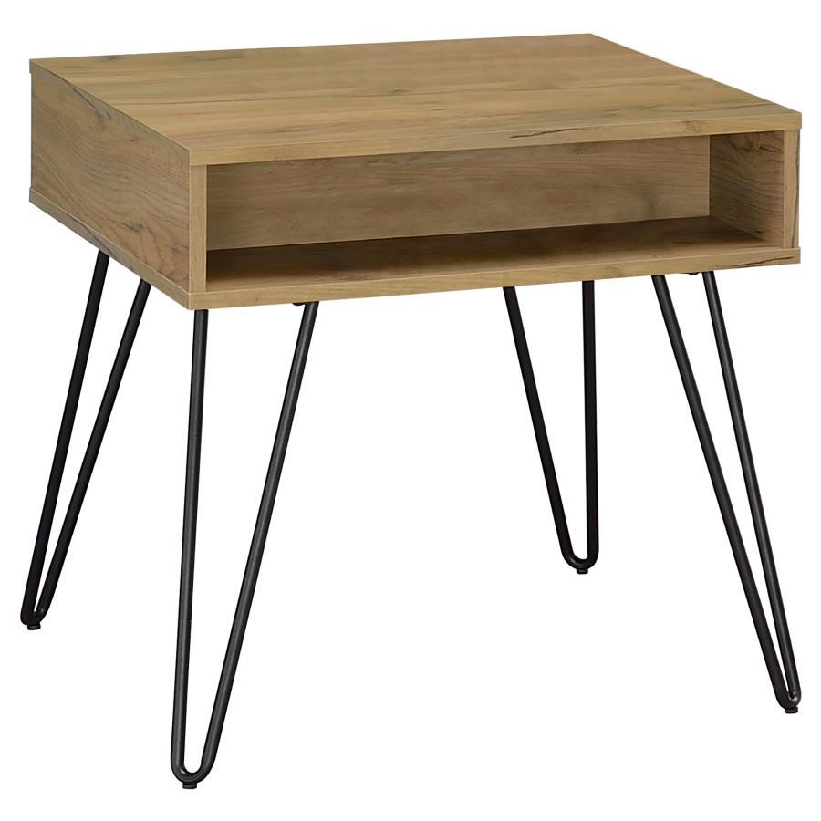 Fanning - Engineered Wood Side End Table - Golden Oak CoasterEssence