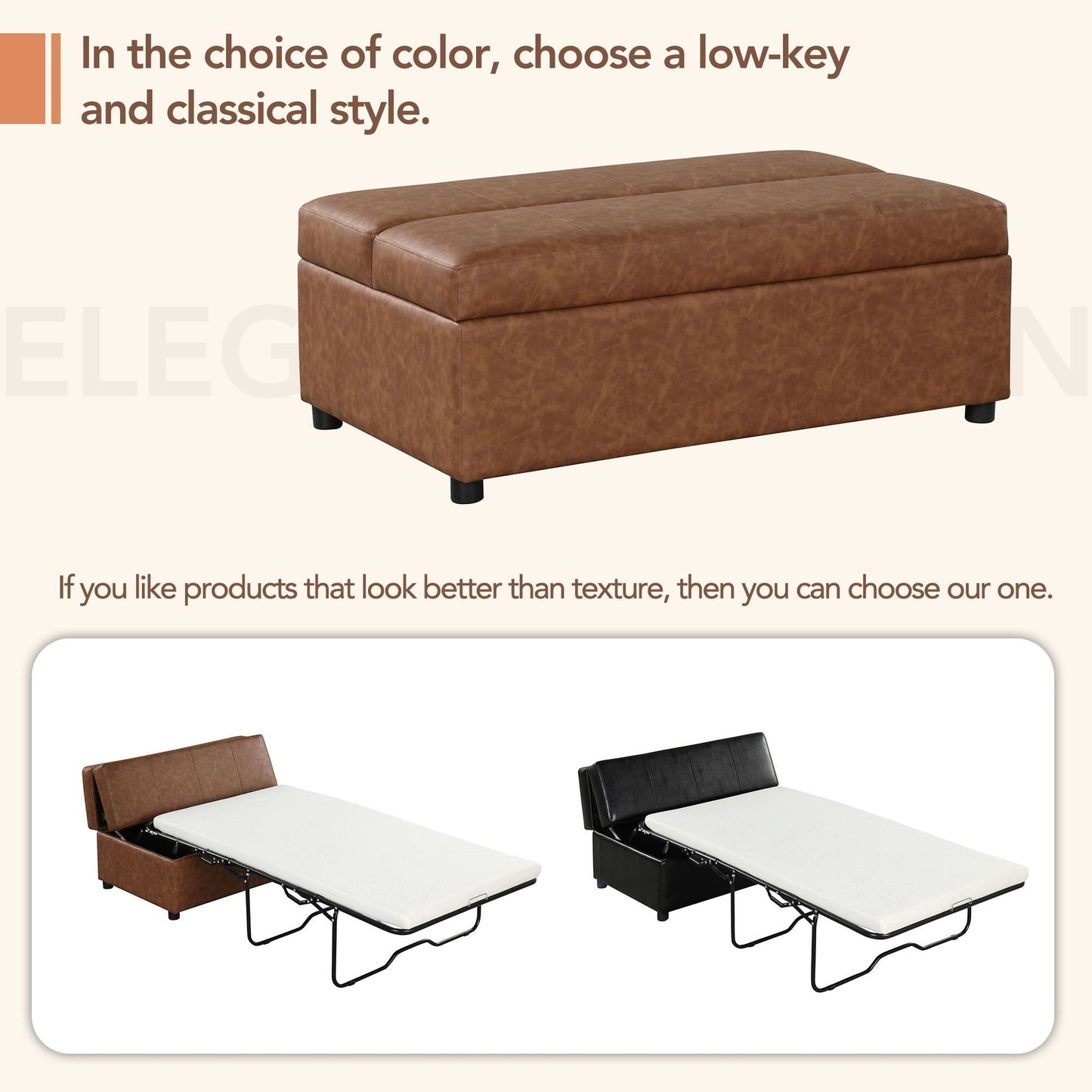 Twin Size Folding Ottoman Sleeper Bed With Mattress Convertible Guest Bed Hearth and Haven