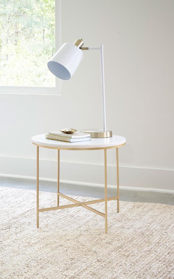 Ellison - Round Marble Top Table CoasterEssence