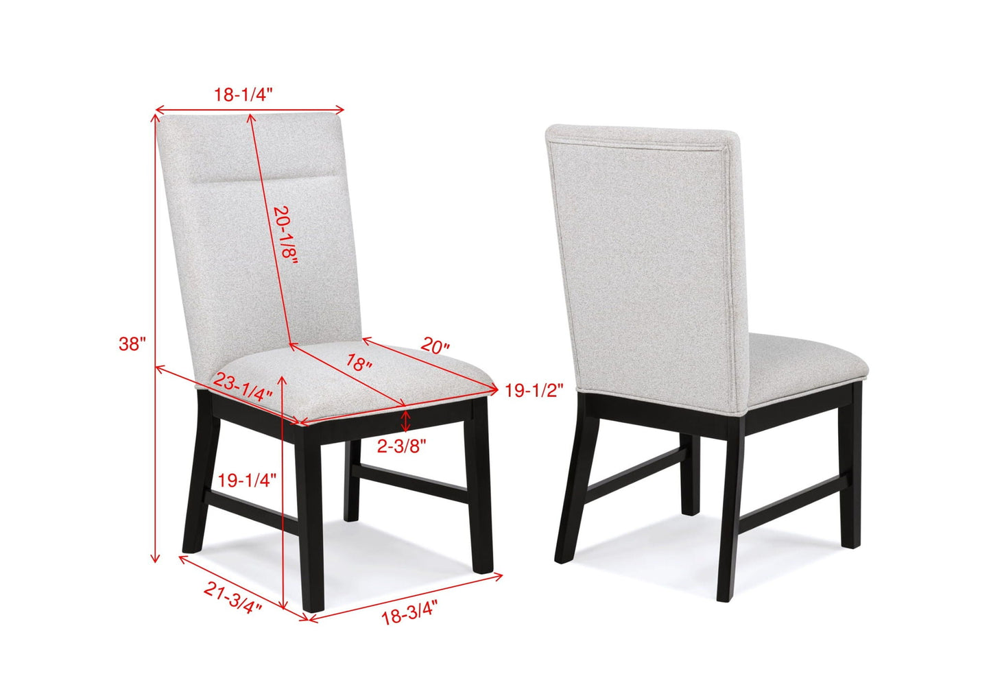Sebastian - Side Chair (Set of 2) - Black / Gray Crown Mark