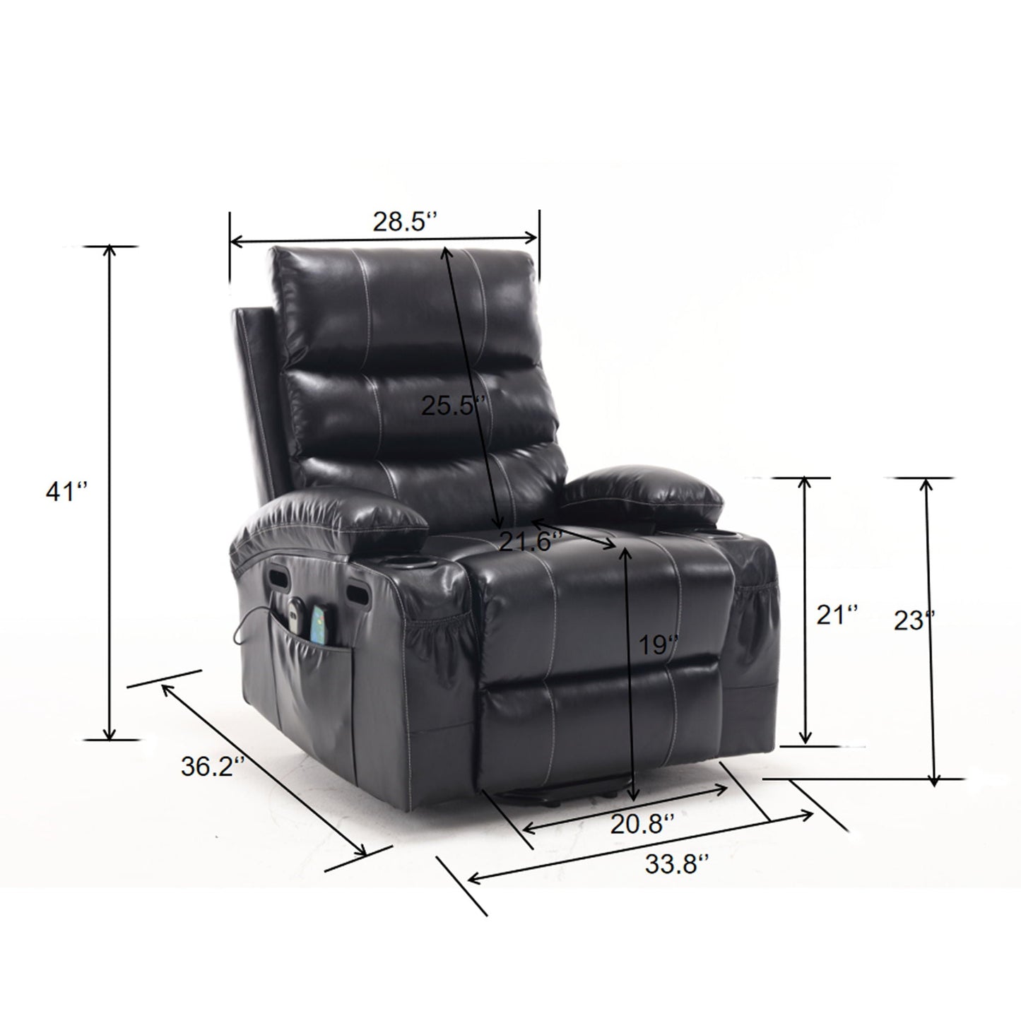 Cozy Electric Power Lift Recliner Chair Sofa For Elderly With Vibration Massage And Lumbar Heat Home Essentials