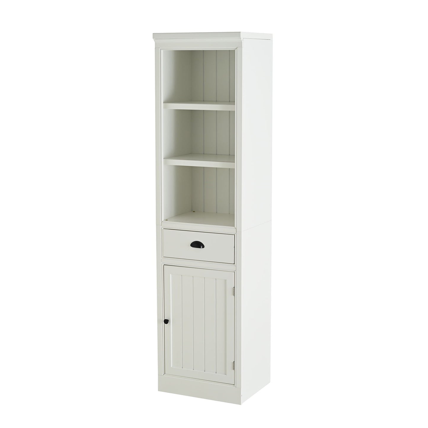 Retro Style 75'' Tall Display Shelf With Cabinet For Hallways Living Room Kitchen - White Hearth and Haven