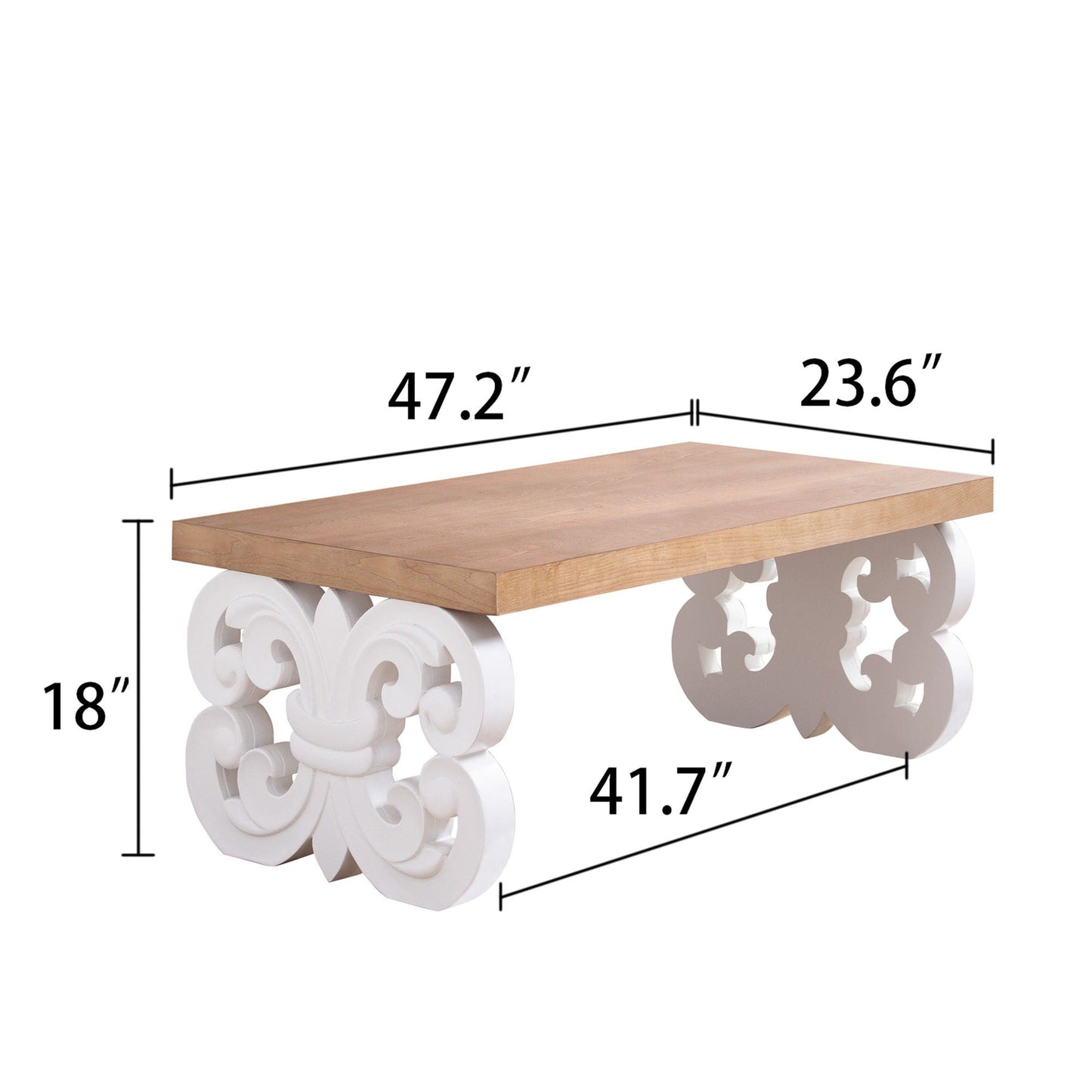 Ornate Scroll Base Coffee Table Home Essentials