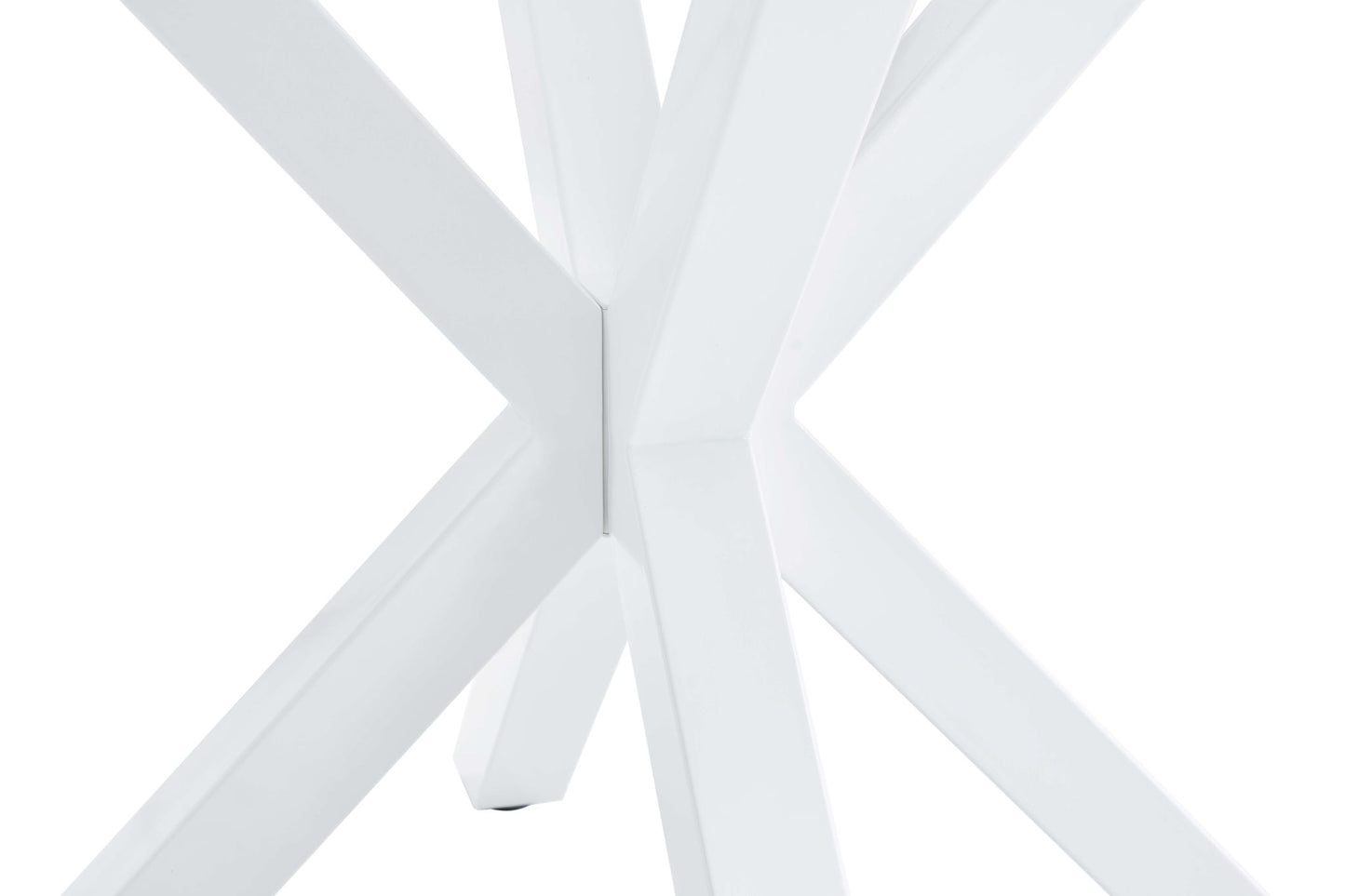 Table Cross Leg Mid-Century Dining Table For 4 - 6 People With Round MDF Table Top, Pedestal Dining Table, End Table Leisure Coffee Table - White Home Essentials