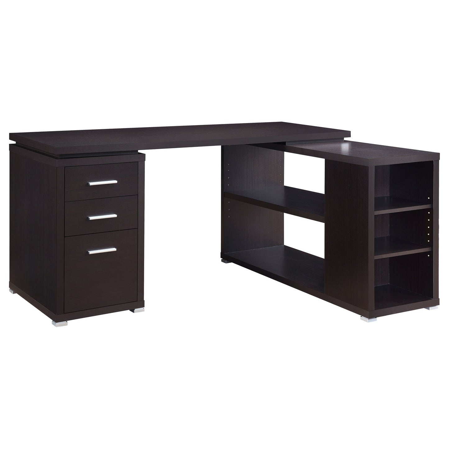 Transitional L Shape Computer Desk With Multiple Storage And Built In File Cabinet Home Essentials