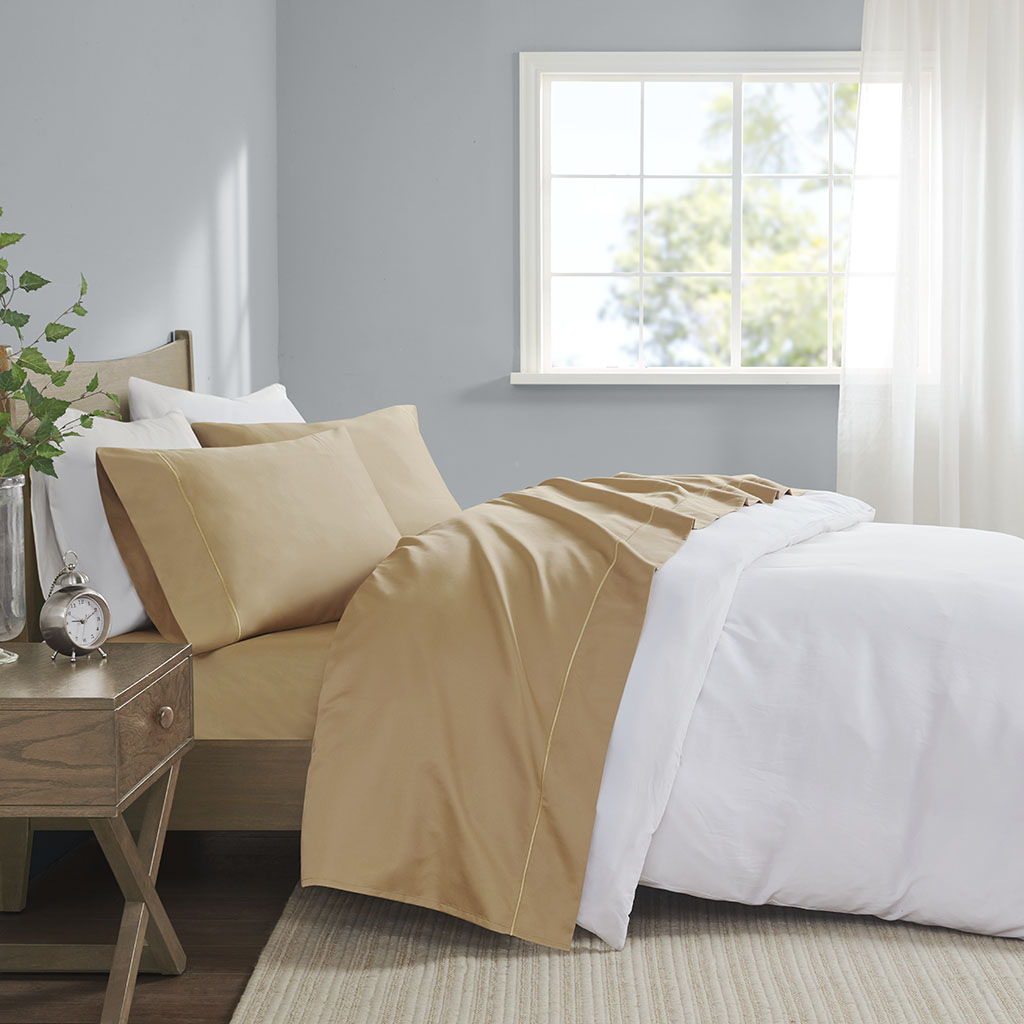 Queen 600 Thread Count Sheet Set - Gold Madison Park
