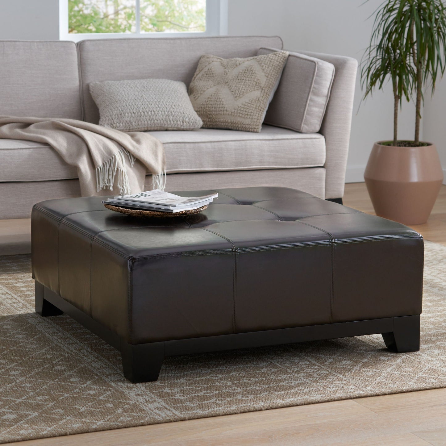 Darlington - Ottoman Coffee Table - Espresso Brown Noble House