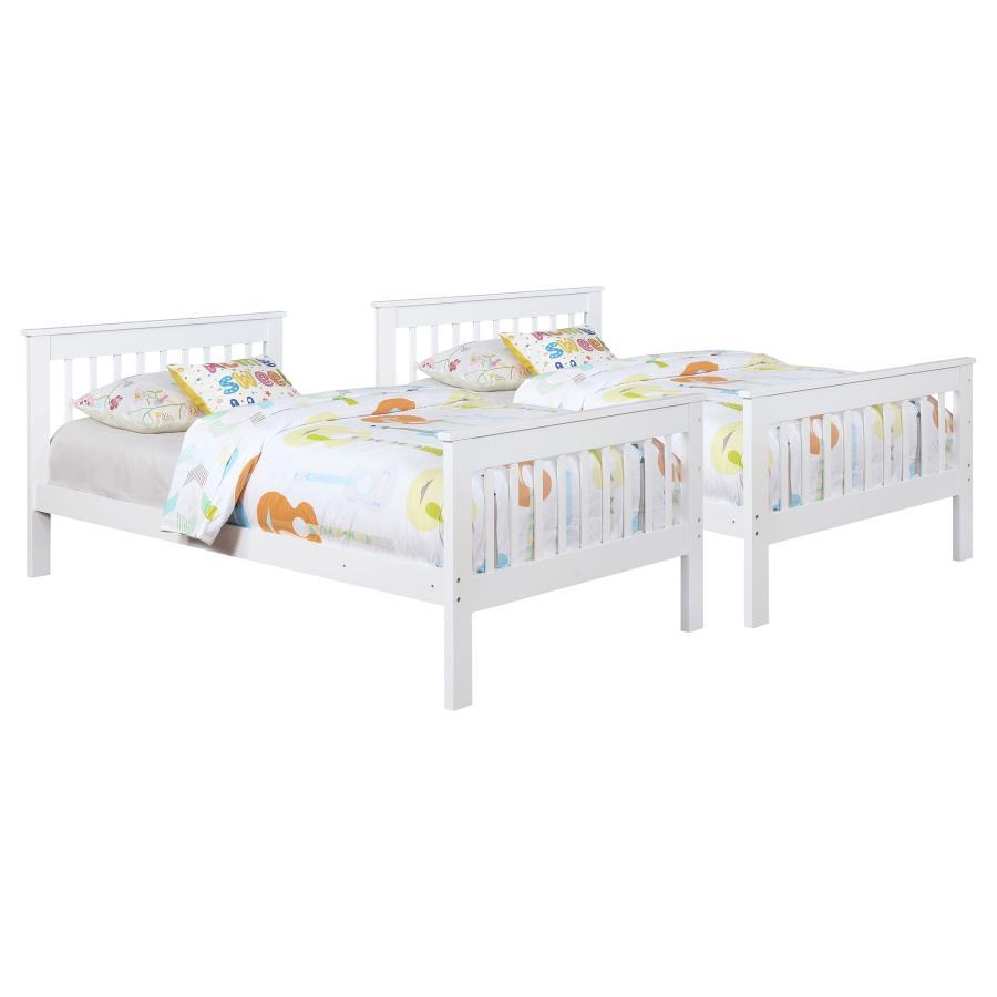 Chapman - Wood Twin Over Twin Bunk Bed With Mattress - White Coaster Fine Furniture