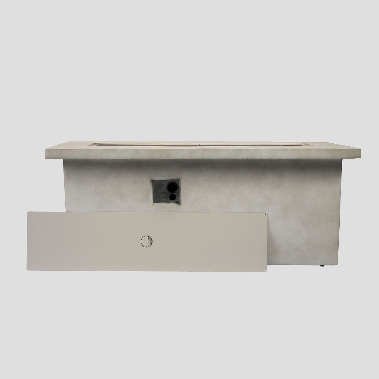 Concrete 60" Rectangular Propane Gas Fire Pit Table With 60000 Btu For Outdoor Spaces - Light Gray Home Essentials