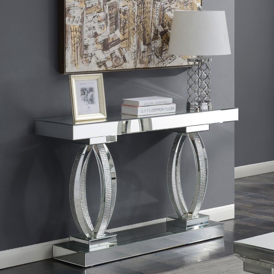 Amalia - Mirrored Acrylic Entryway Sofa Console Table - Silver CoasterElevations