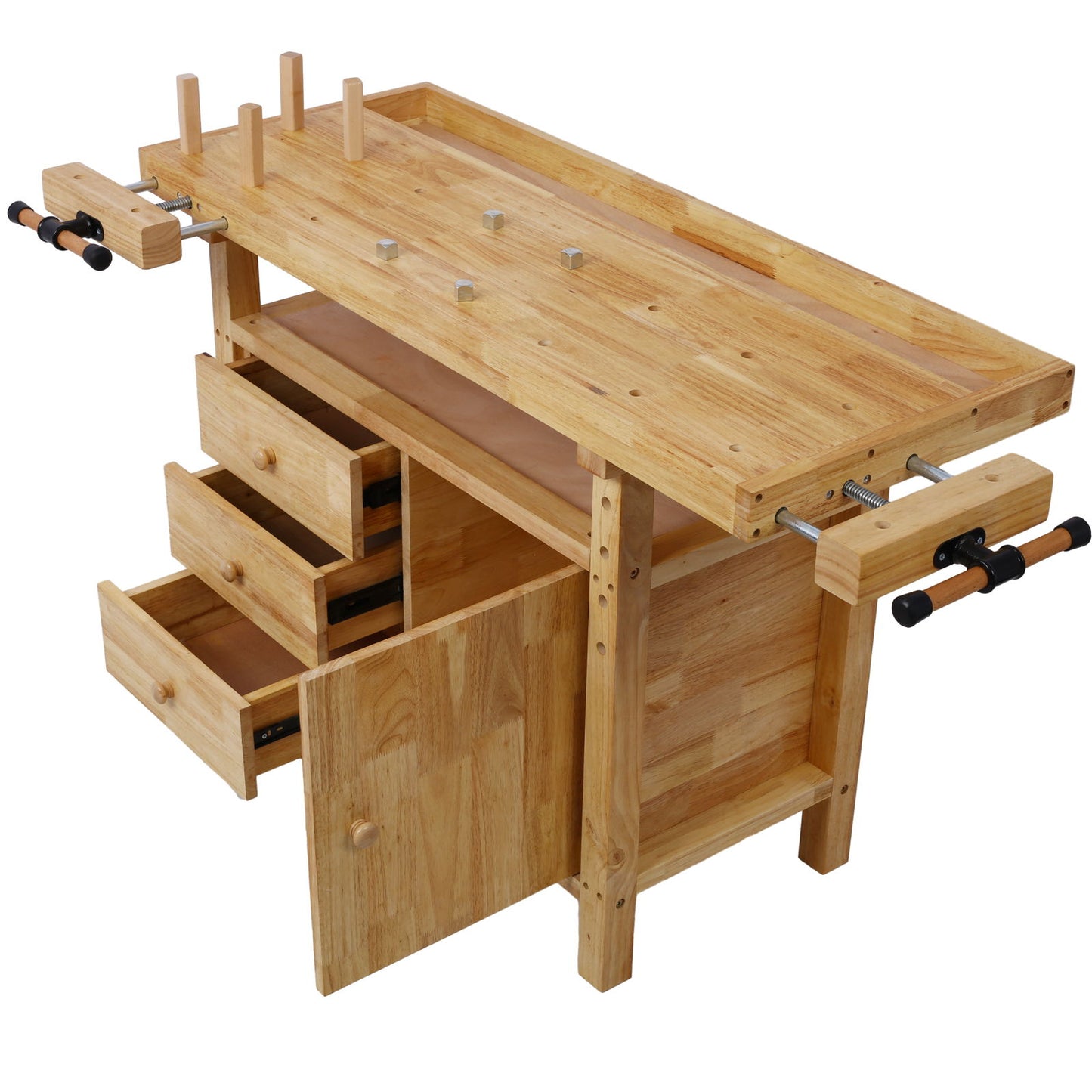 Wood Workbench For Garage Workshop And Home - Natural Daily Nest