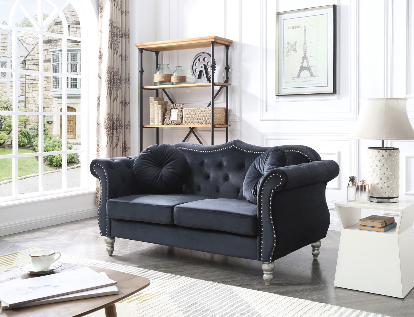 Stylish Flared Arm Loveseat Glory Furniture