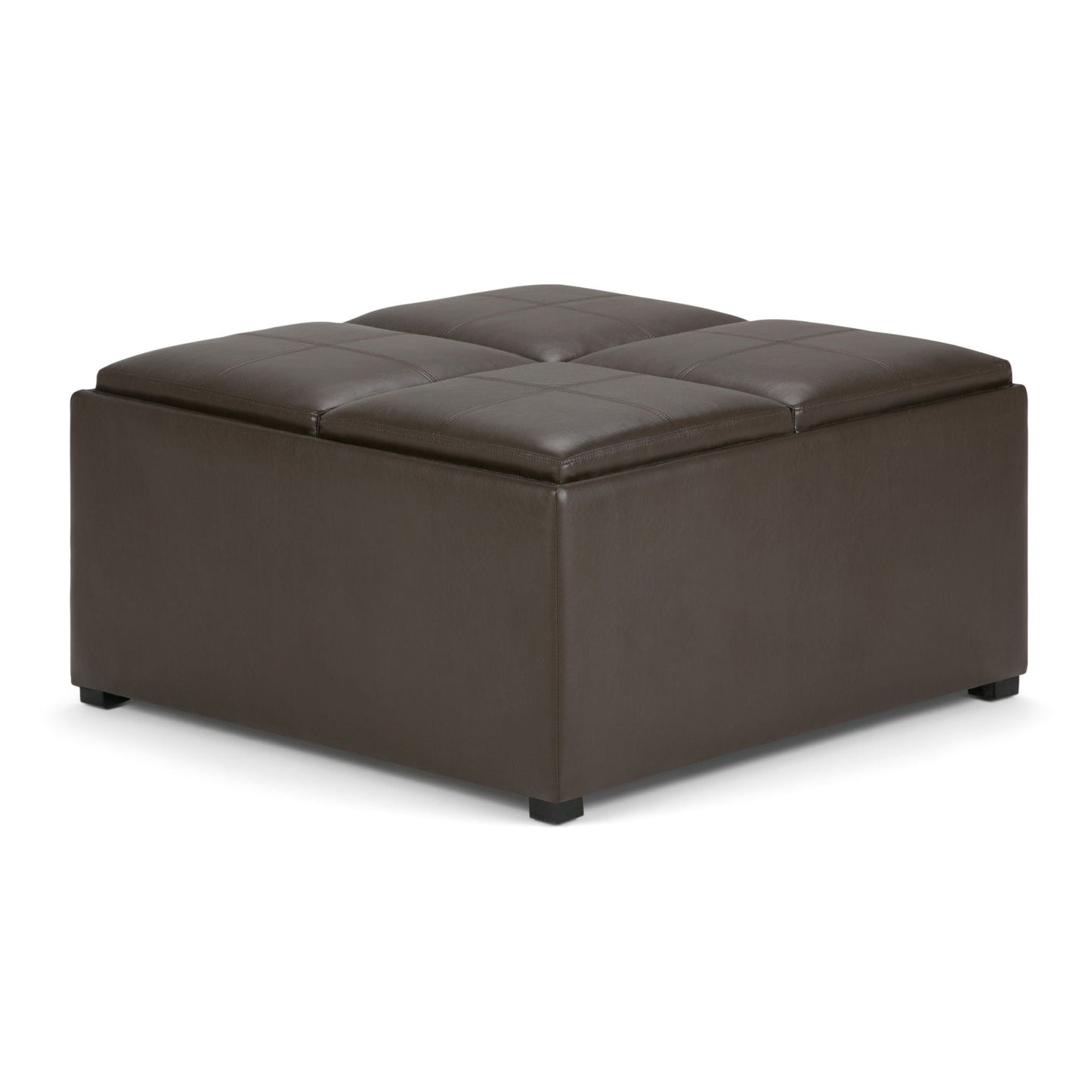 Avalon - Square Coffee Table, Storage Ottoman Simpli-Home