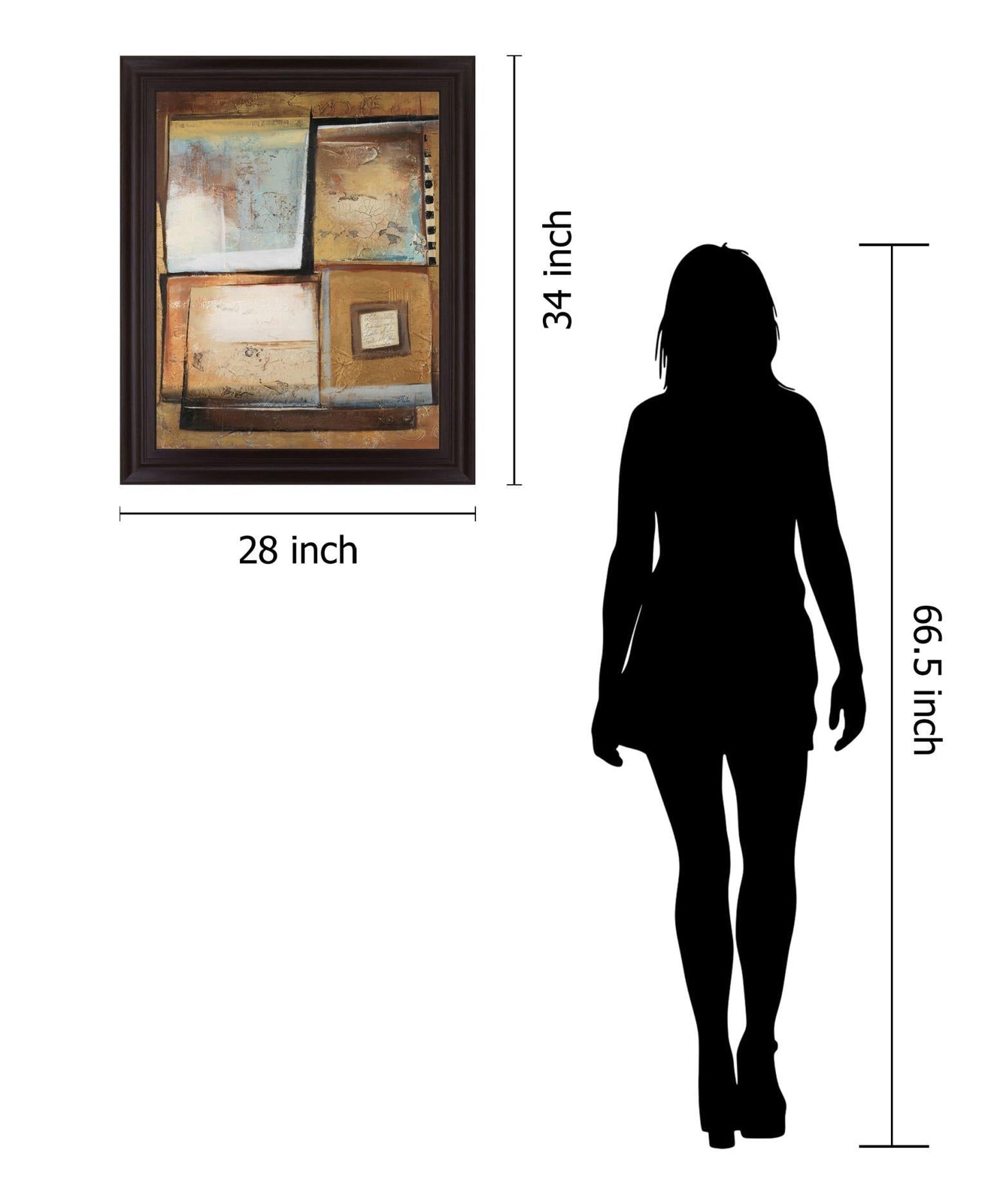 Golden Layers - 28" x 34" Framed Wall Art Classy Art