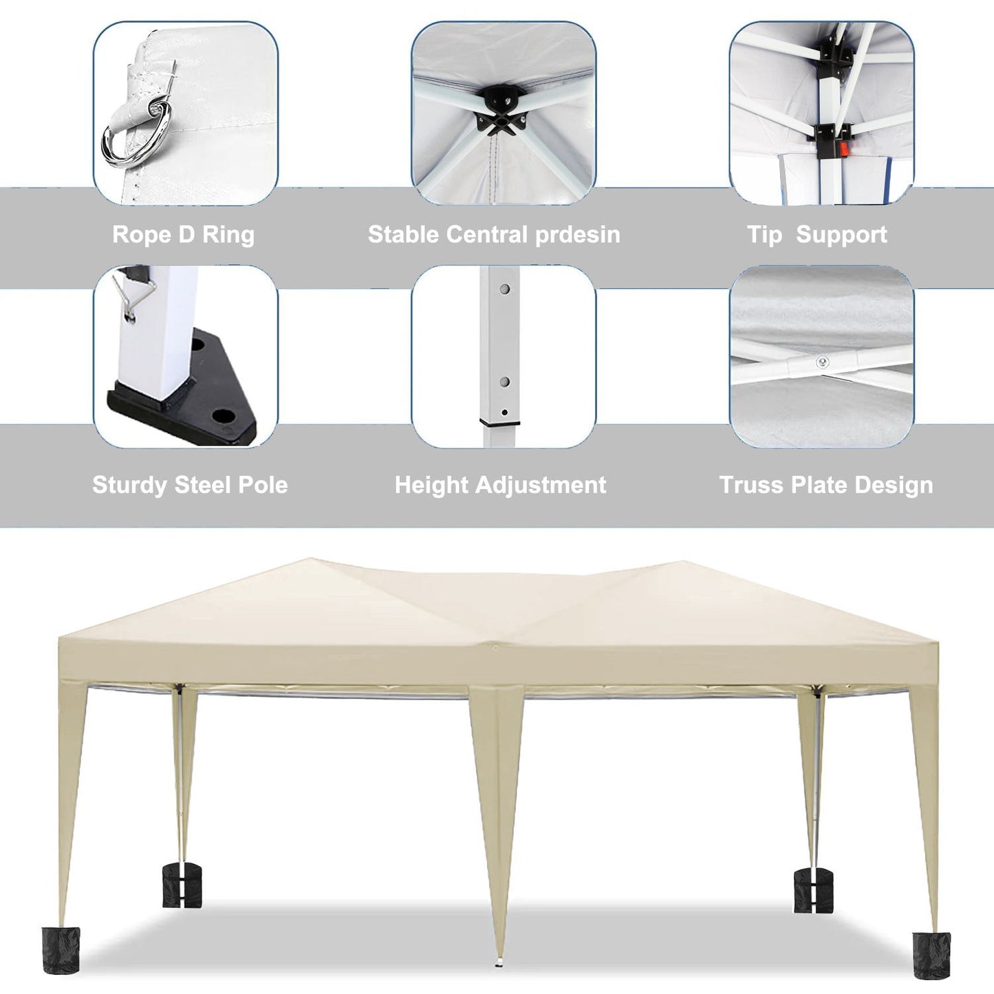 10'X20' Folding Canopy With 6 Removable Sidewalls Outdoor Event Shelter UPF 50+ Gazebo Portable Tents For Parties Beach Camping Wedding Ez Pop Up Canopy Home Essentials