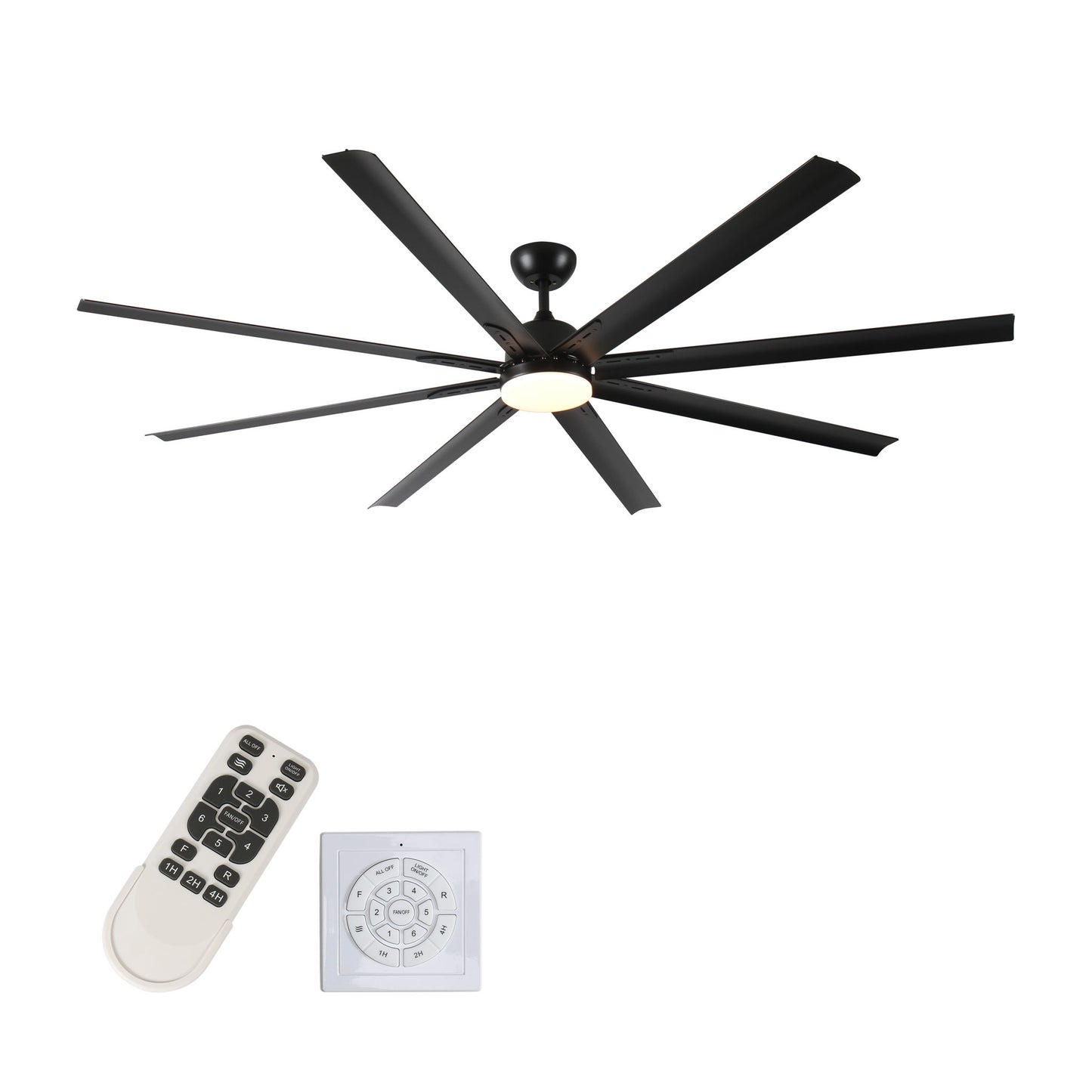 Super Large Black Ceiling Fan With Remote Control - Black Daily Nest