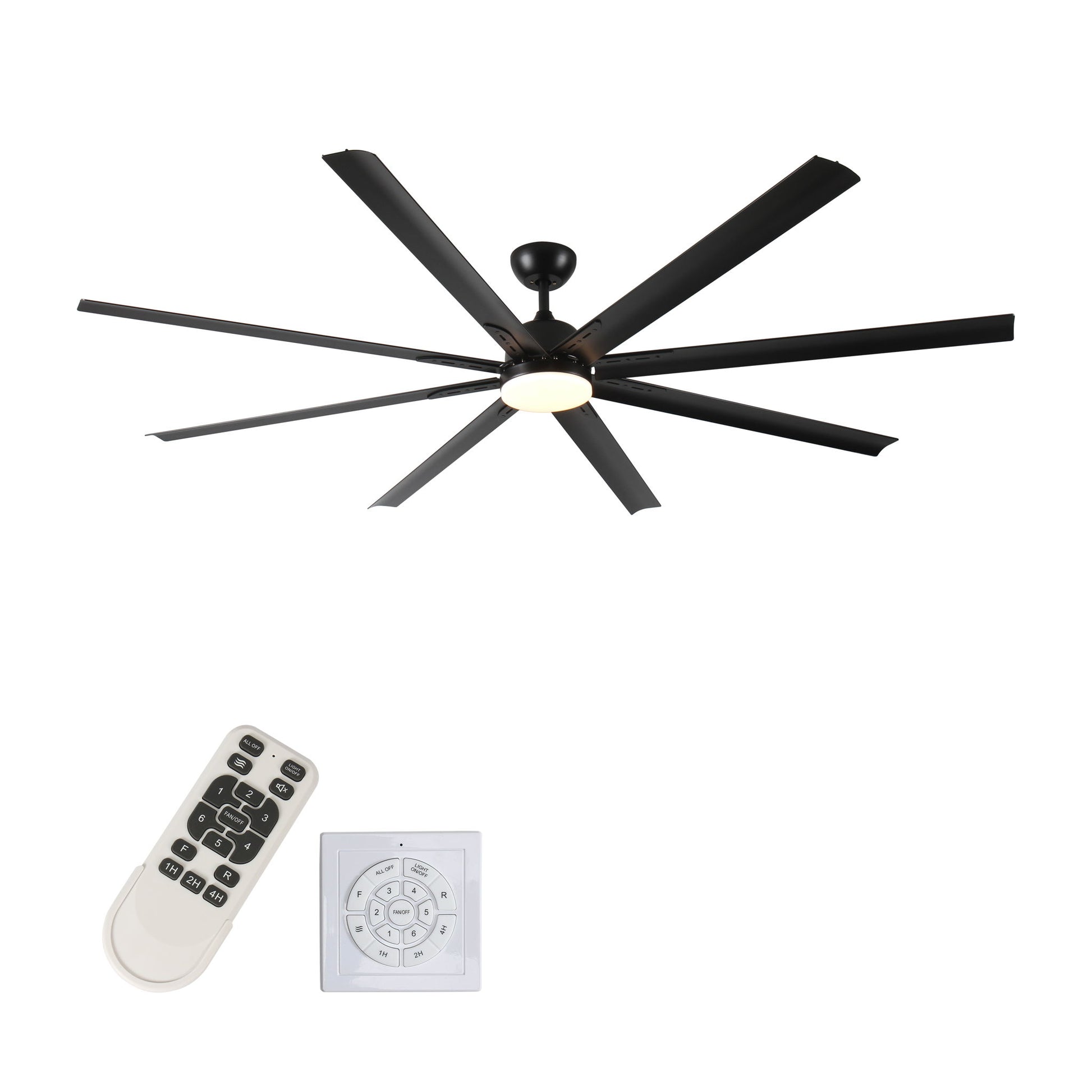 Super Large Black Ceiling Fan With Remote Control - Black Daily Nest