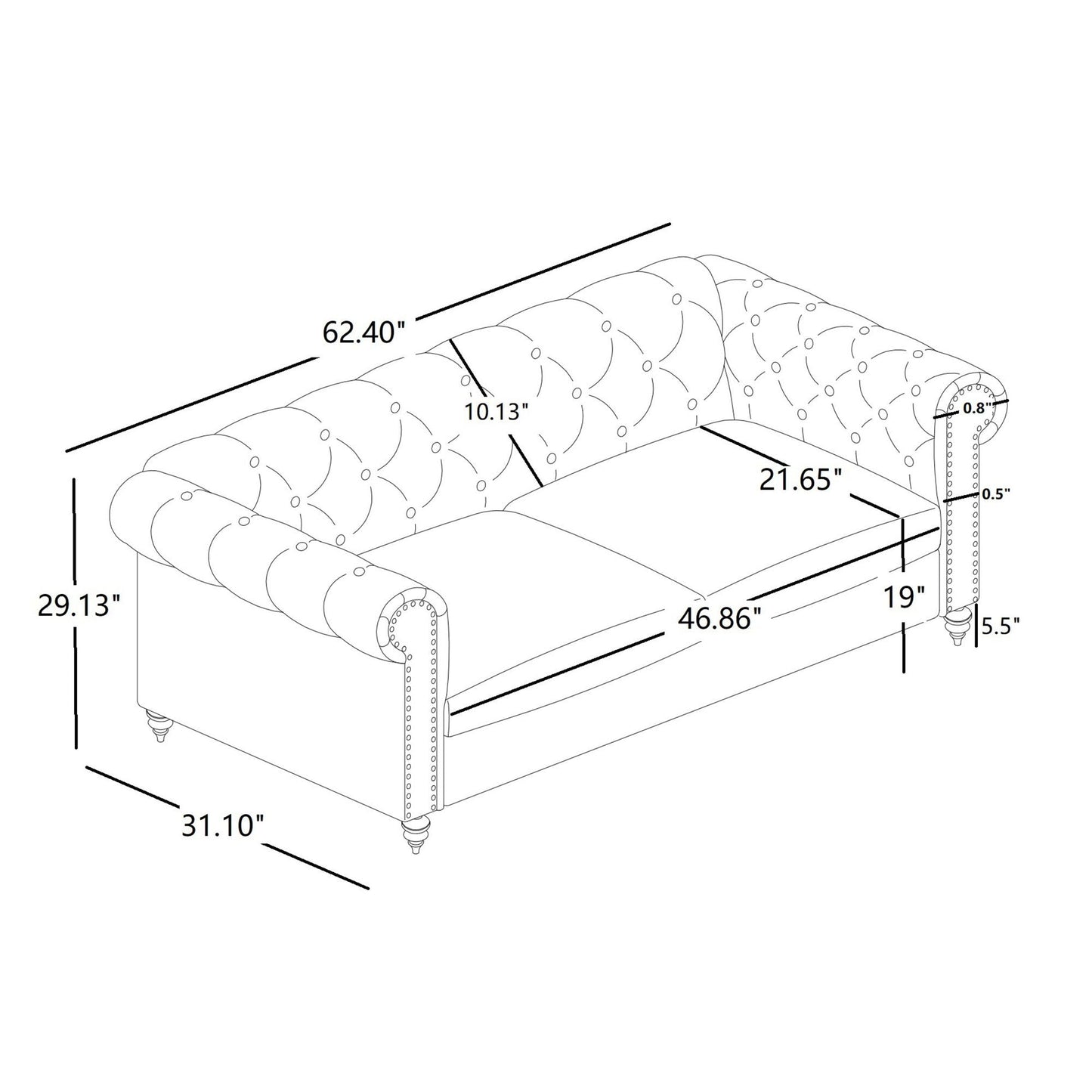 Anina - Loveseat - Blue Global Furniture USA