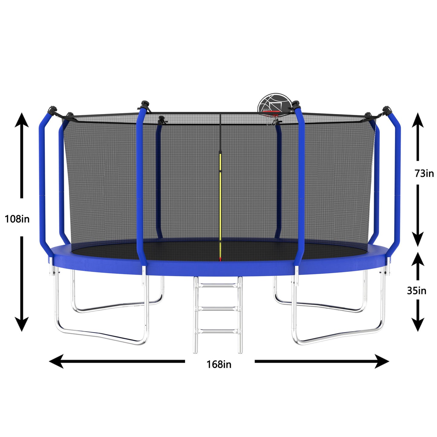 Trampoline With Basketball Hoop, Astm Approved Reinforced Type Outdoor Trampoline With Enclosure Net Daily Nest