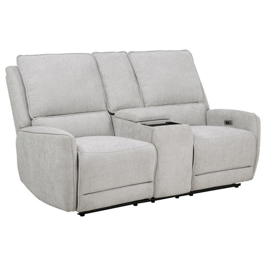Sylmar - Chenille Upholstered Power Reclining Loveseat - Dove Gray Coaster Fine Furniture