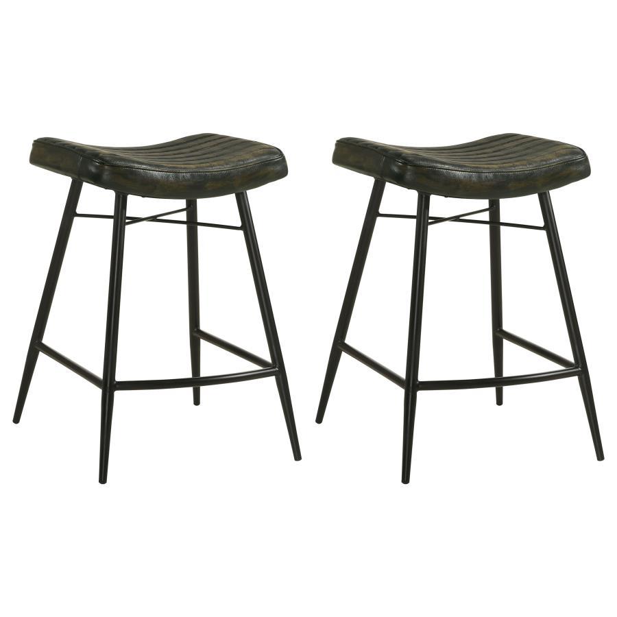Bayu - Leather Upholstered Counter Stool (Set of 2) Coaster Fine Furniture