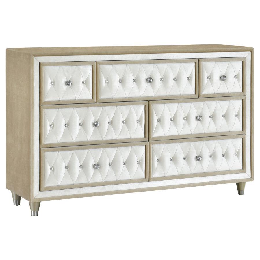 Antonella - 7-Drawer Upholstered Dresser CoasterElevations