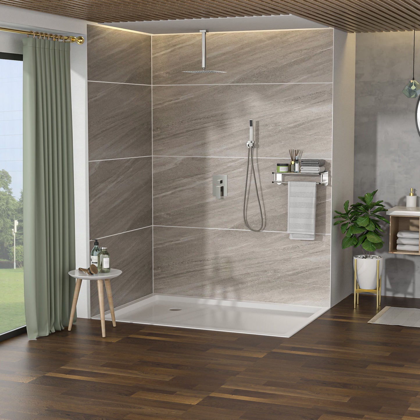 Dual Shower Head System With 12" Square Rain Shower And Rough In Valve Daily Nest