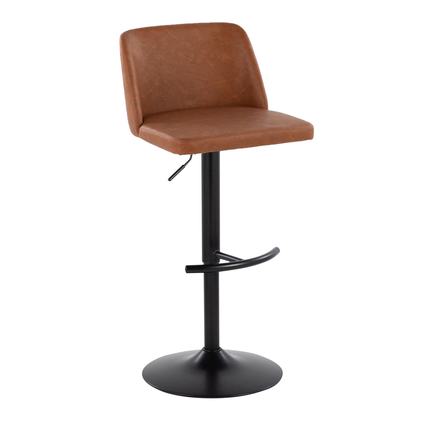 Toriano - Contemporary Adjustable Bar Stool With Rounded T Footrest (Set of 2) Lumi Source