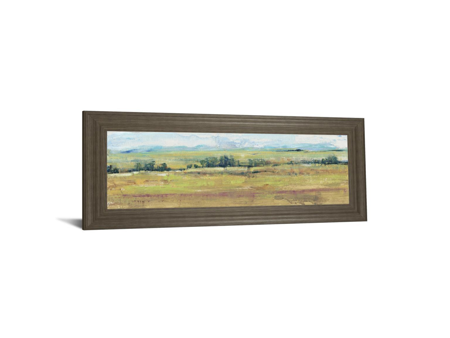 Distant Treeline Panel II By Tim Otoole - Framed Print Wall Art - Dark Brown Classy Art