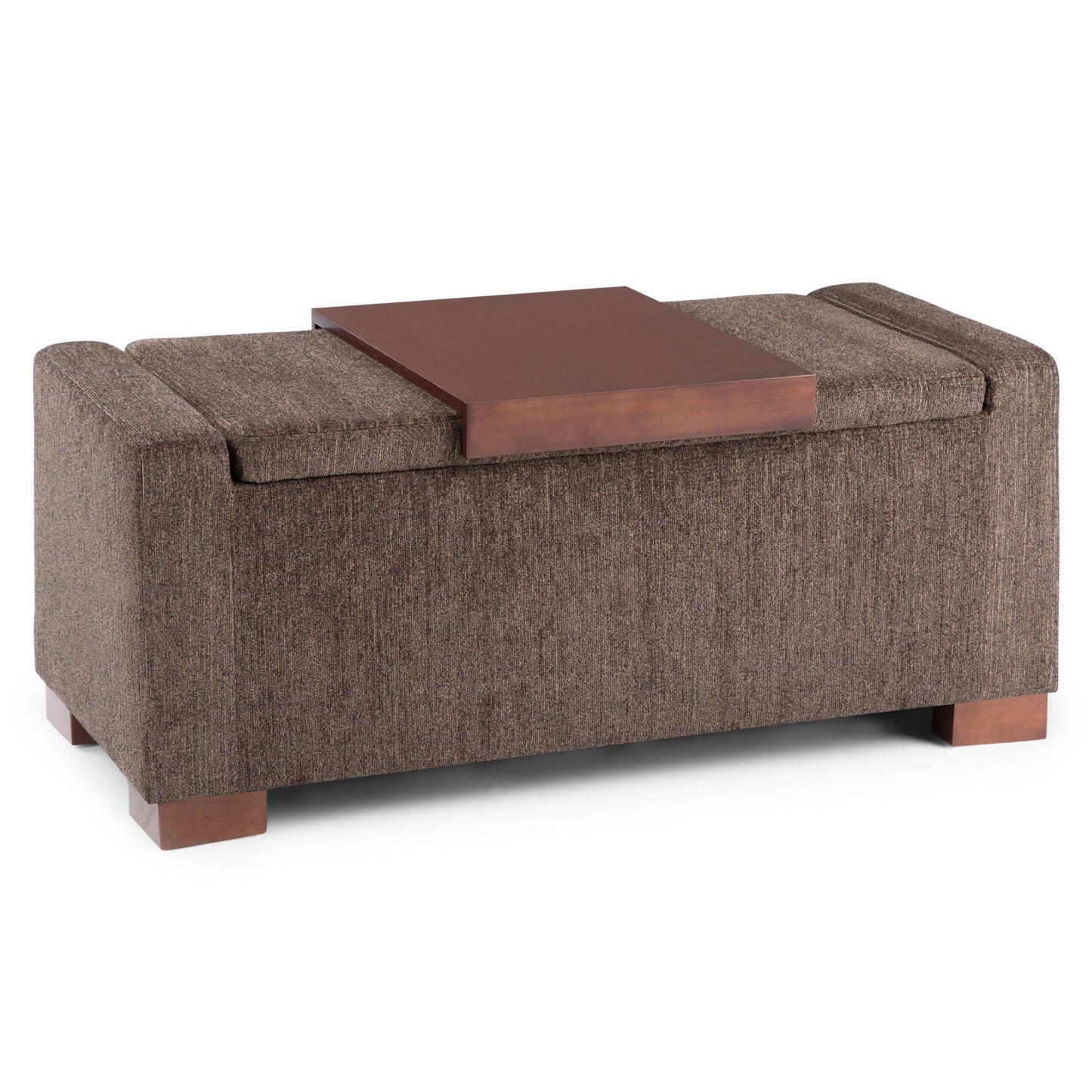 Bretton - Lift Top Storage Ottoman - Deep Umber Brown Simpli-Home
