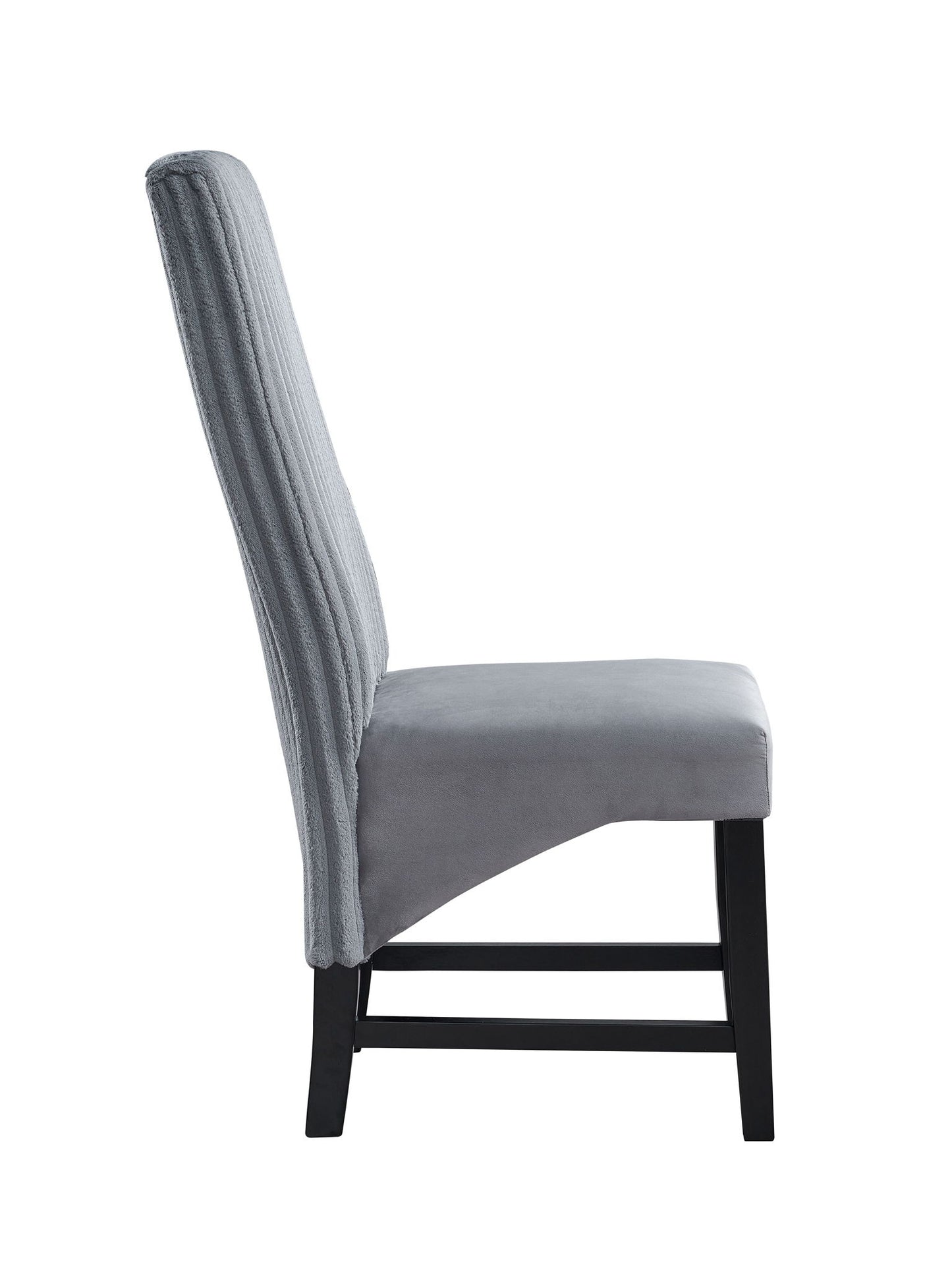 Kini - Corduroy Side Chair (Set of 2) - Black / Gray Acme