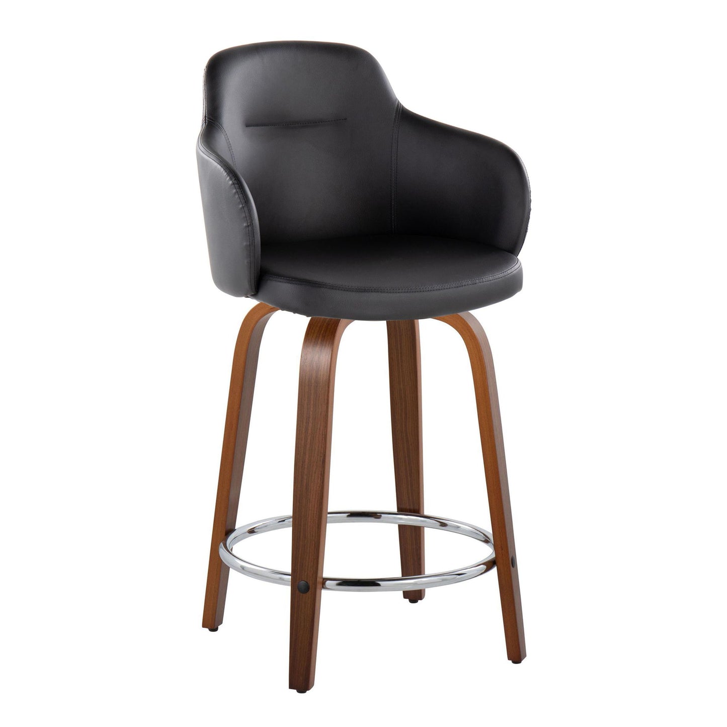 Boyne - Contemporary Fixed Height Counter Stool With Swivel With Round Footrest (Set of 2) Lumi Source