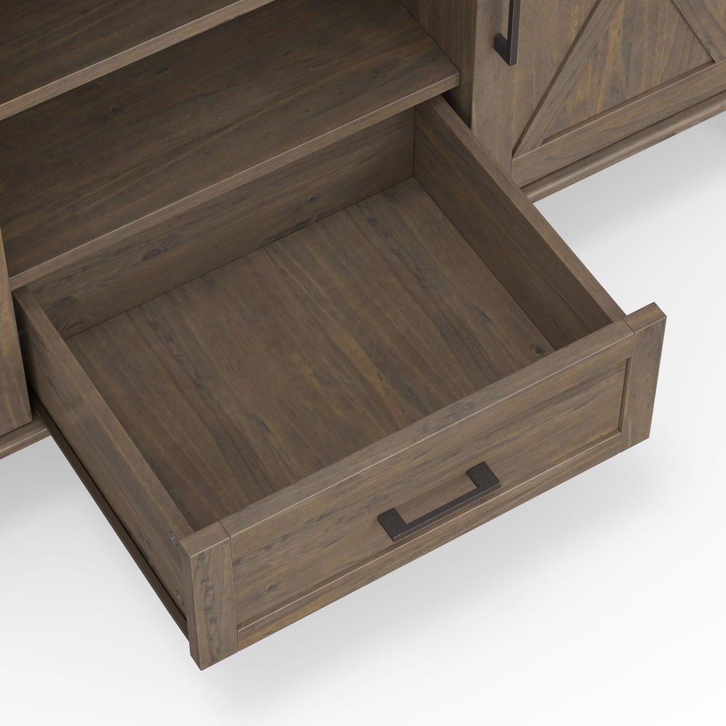 Ela - Medium TV Stand - Smoky Brown Simpli-Home