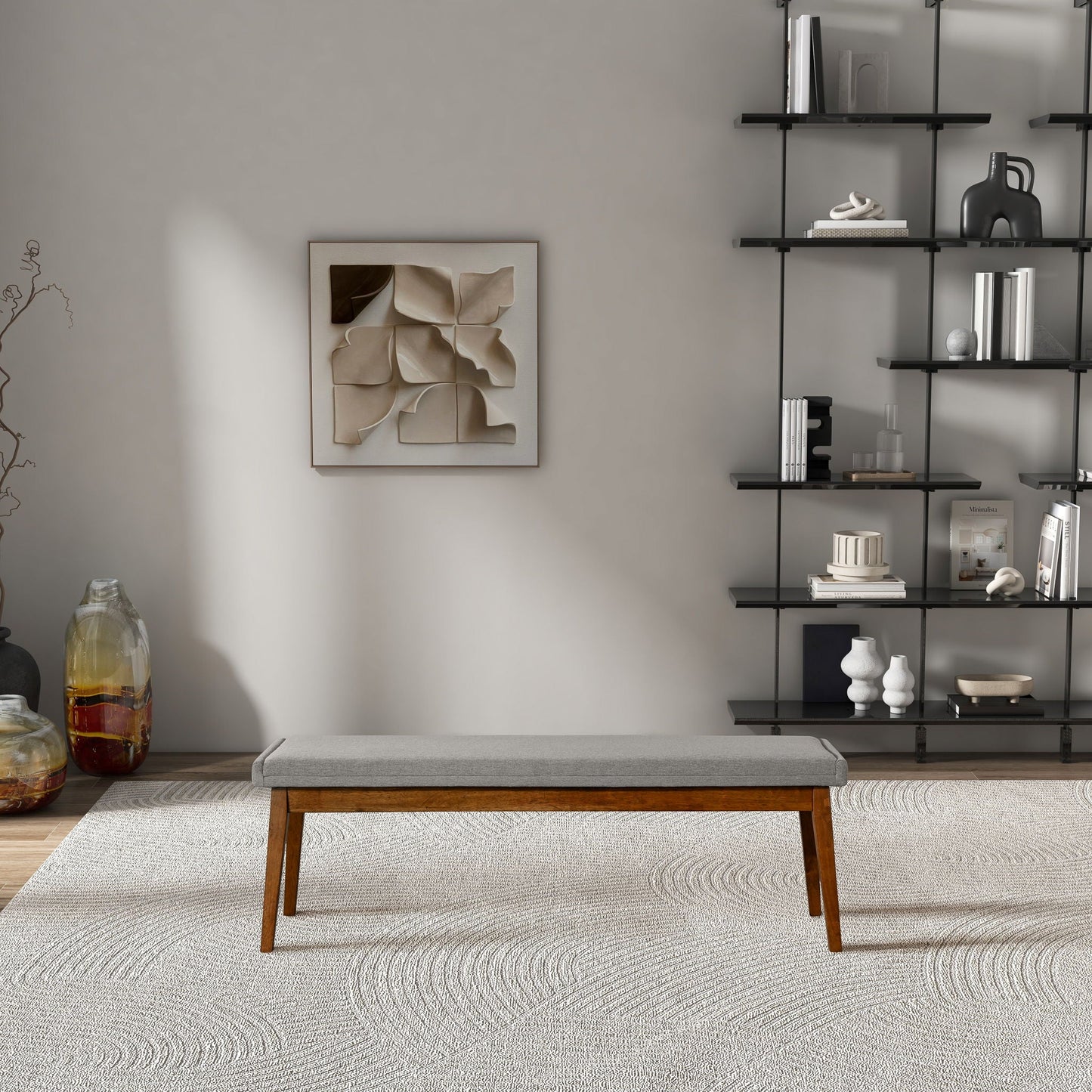 Warren - Bench - Ash Gray Ashcroft Furniture