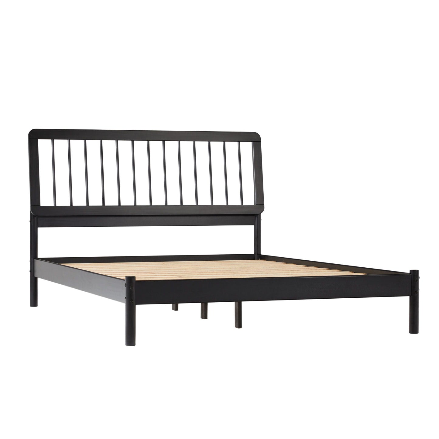Mid-Century Modern Solid Wood Spindle Bed Walker Edison