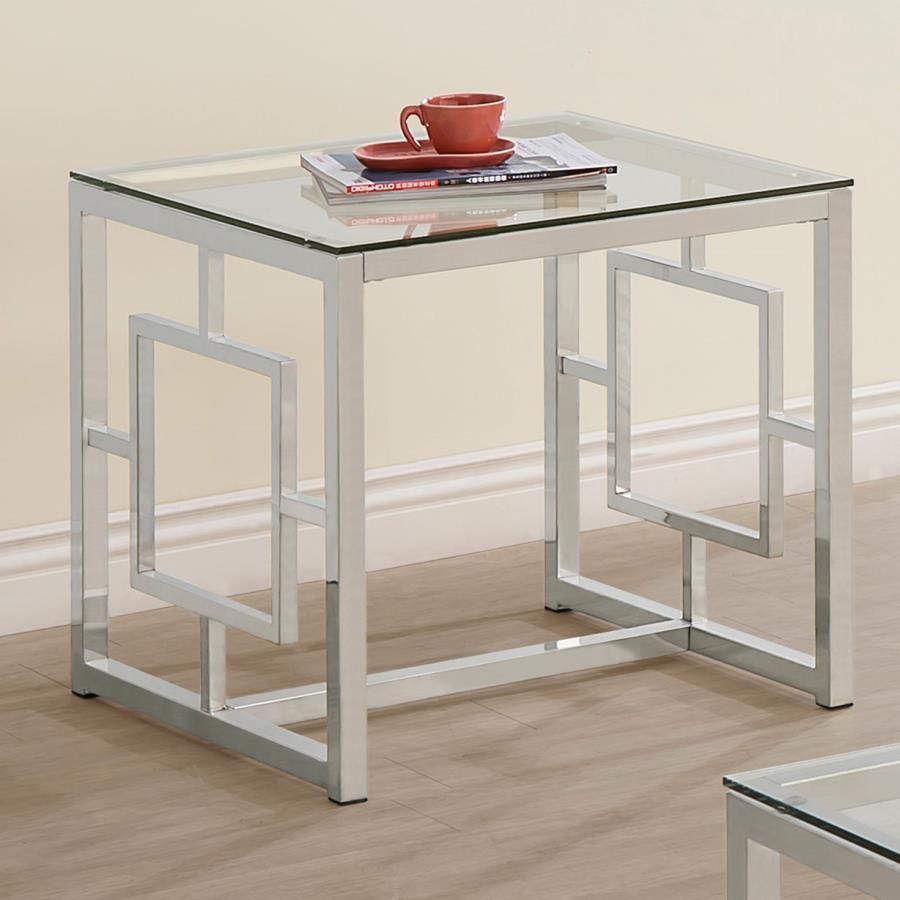 Merced - Glass Top Metal Table CoasterEssence