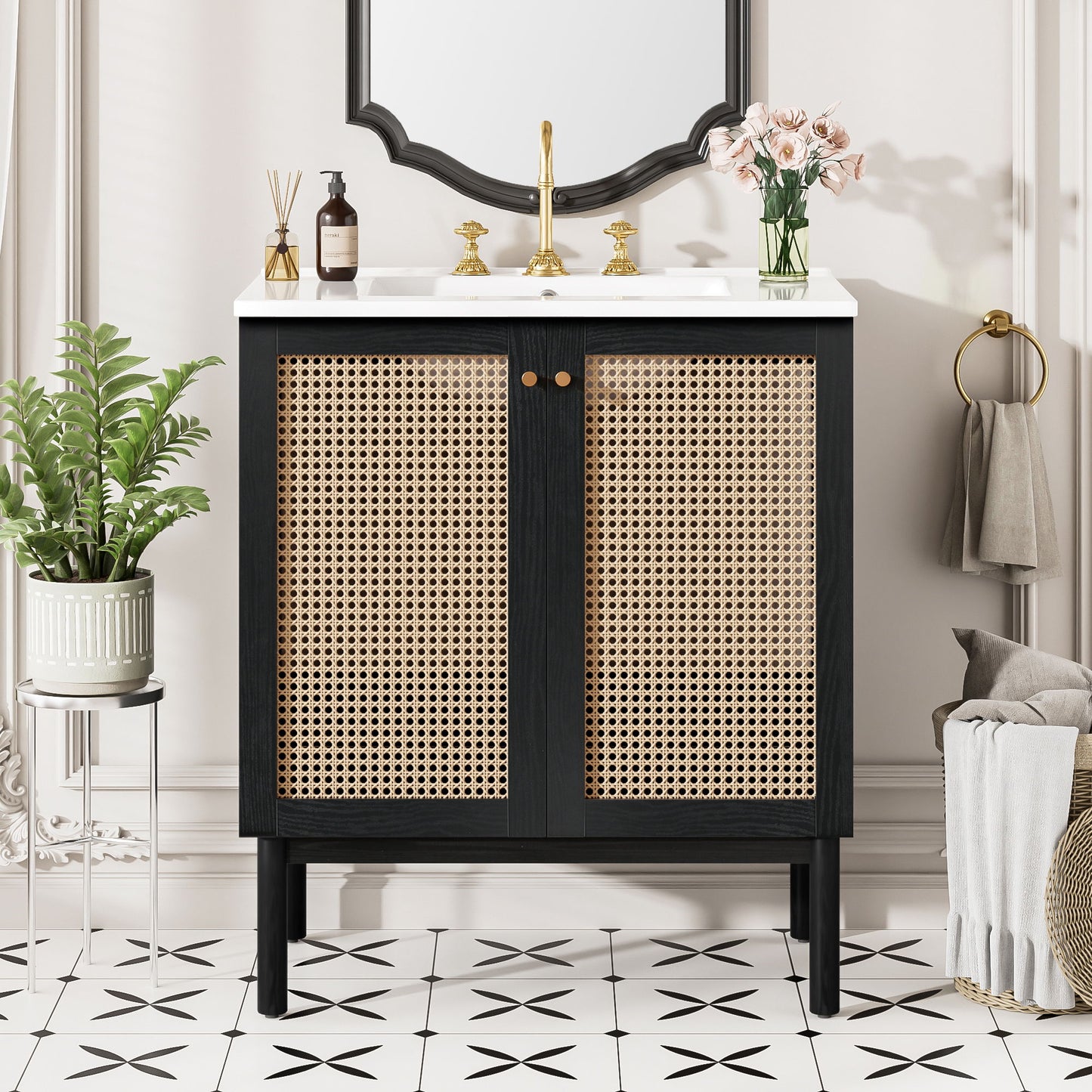 Bathroom Vanity With Soft Closing Mechanism - Black Hearth and Haven