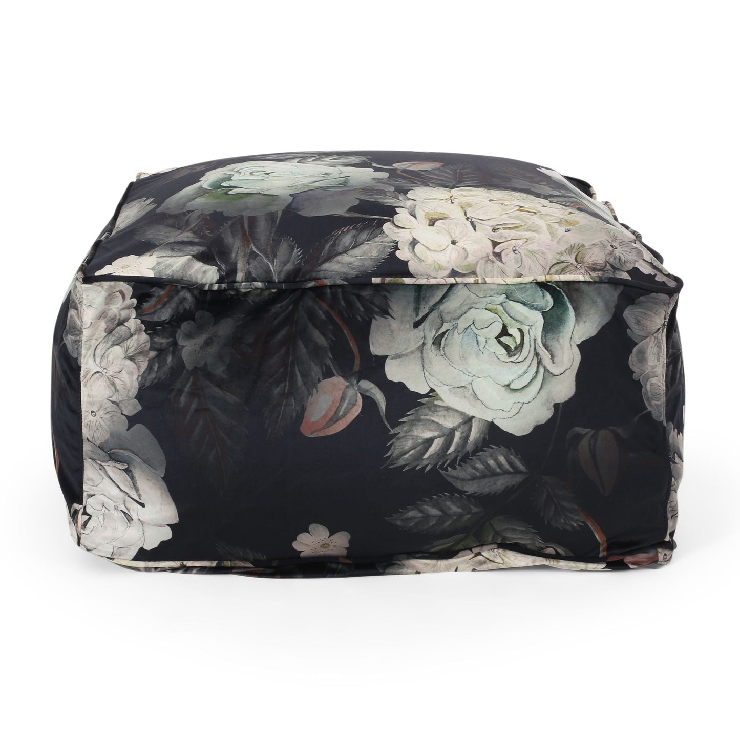 Hazel - Large Square Pouf With Flower Print Home Essentials