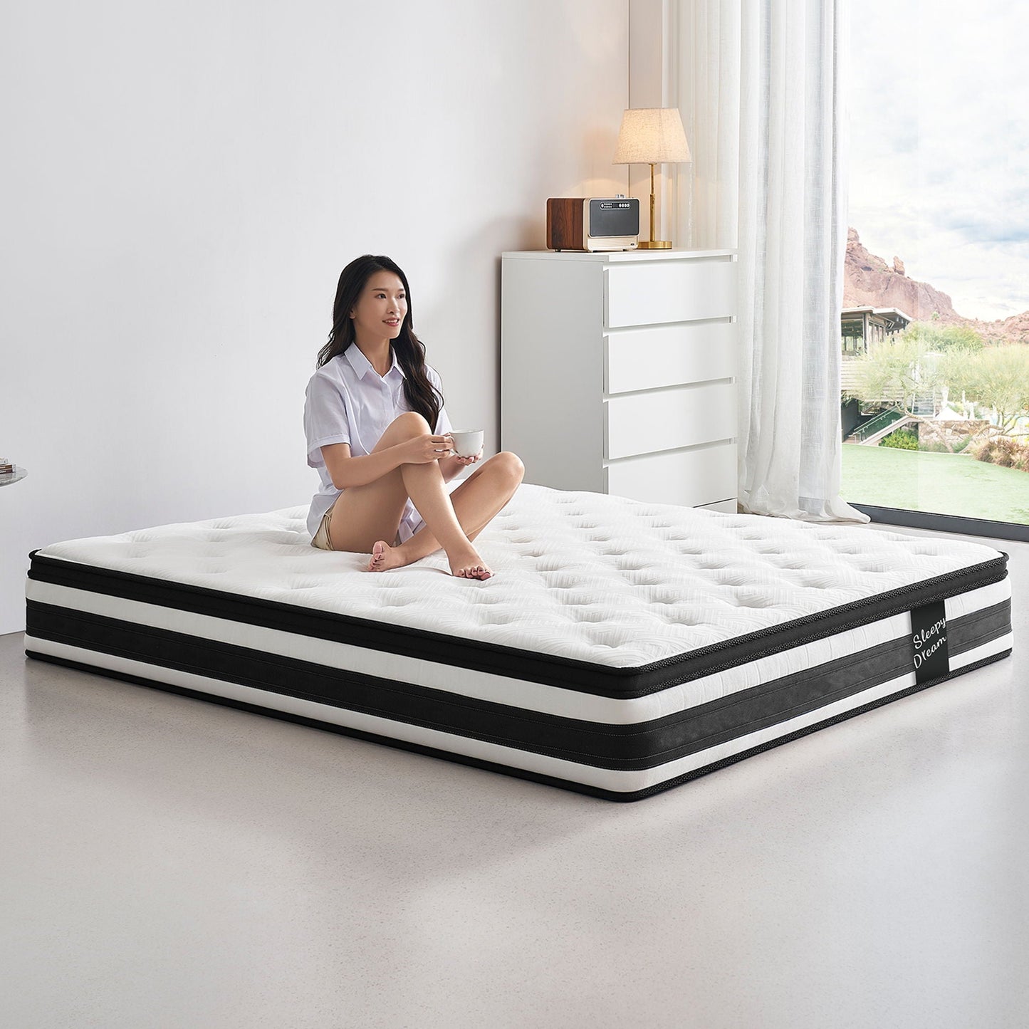 12" Breathable Hybrid Mattress, Memory Foam, Individual Pocket Springs Home Essentials