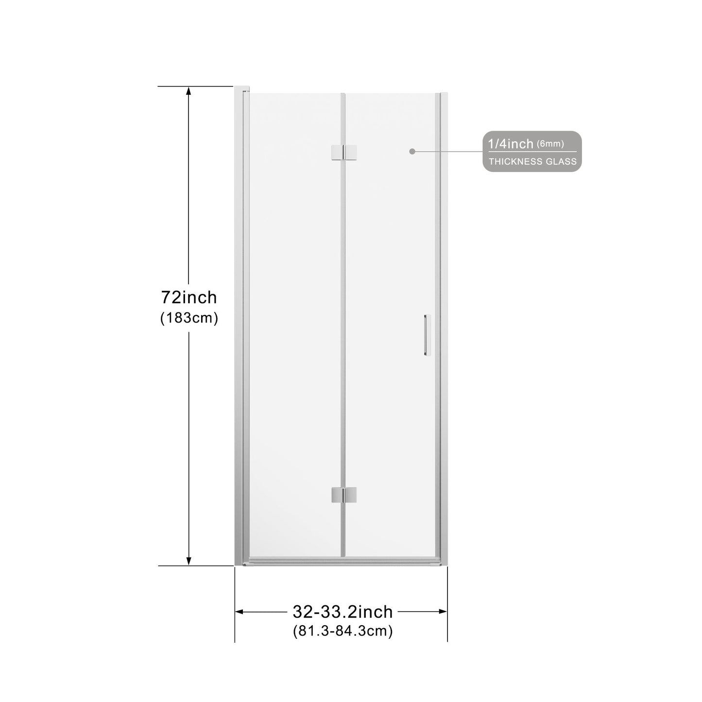 Bifold Frameless Shower Door With Tempered Clear Glass Daily Nest