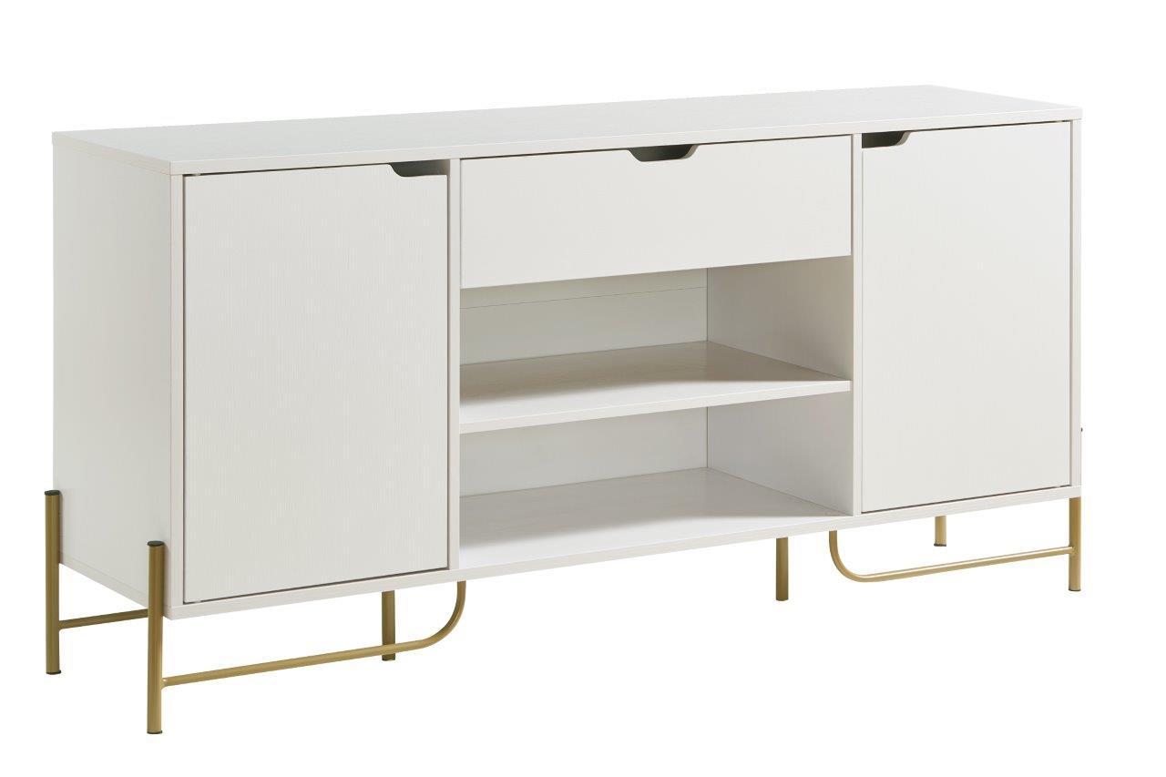 Buffet With Metal Legs With Two Door, One Drawer And Six Shelves Home Essentials