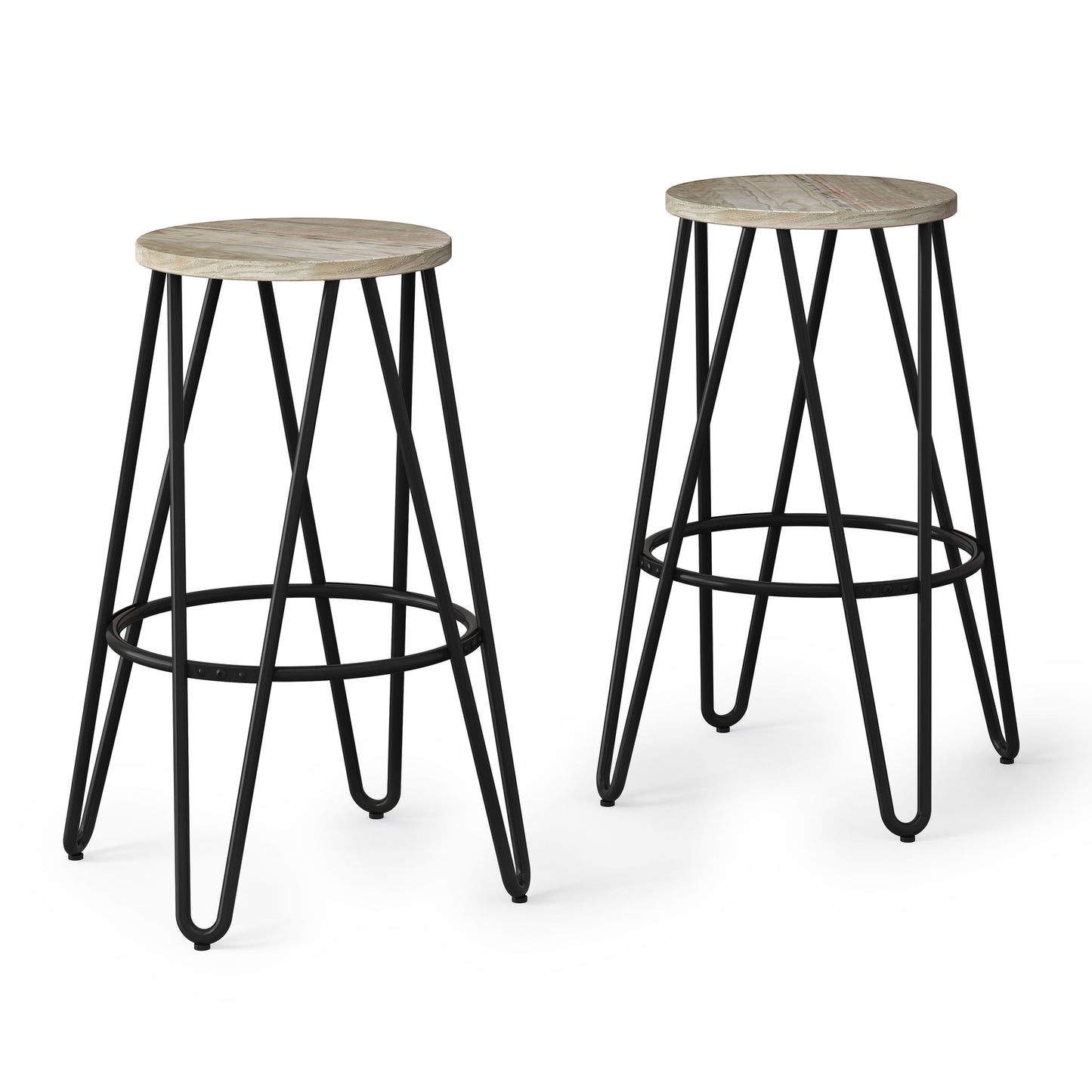 Simeon - Multifunctional Metal Stool With Wood Seat Simpli-Home