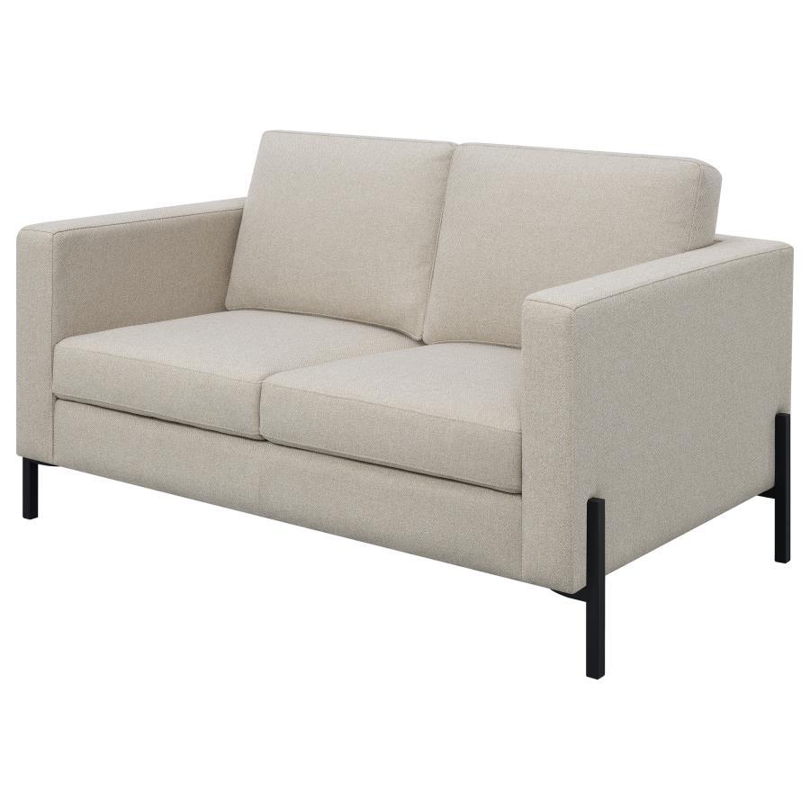 Tilly - Upholstered Track Arm Loveseat - Oatmeal Coaster Fine Furniture