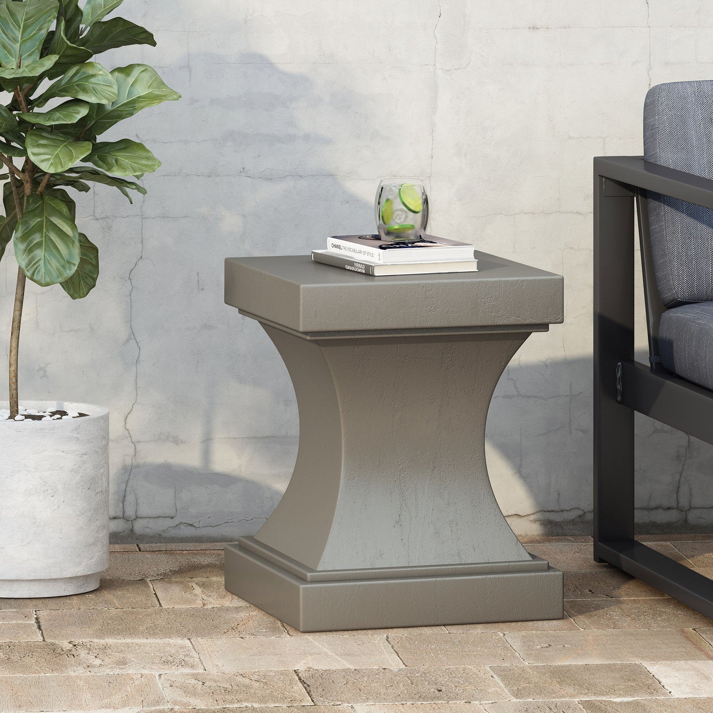 Athena - Modern Side Table With Pedestal Design Noble House