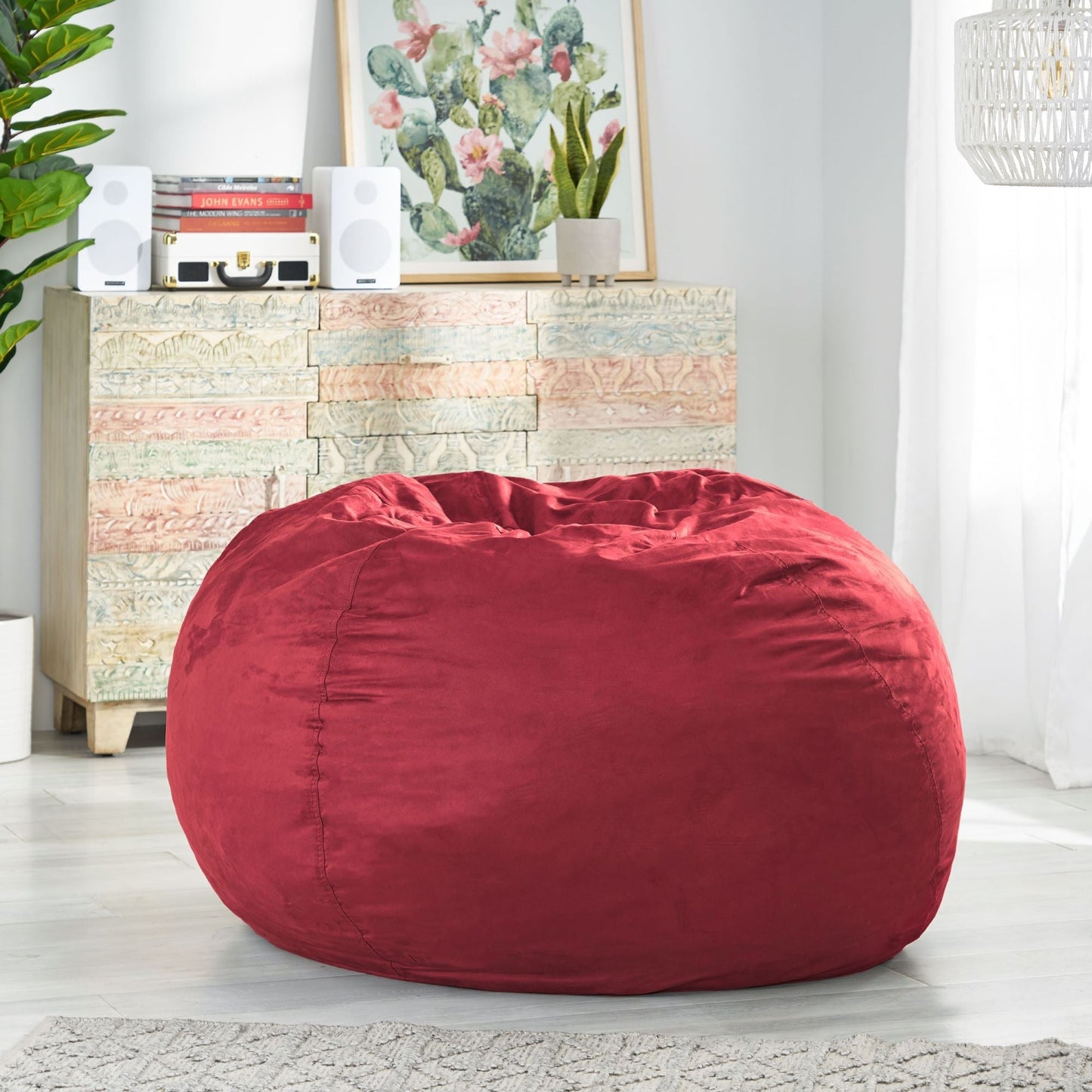 Comfortable High Density Shredded Foam Bean Bag Chair With Removable Cover Home Essentials